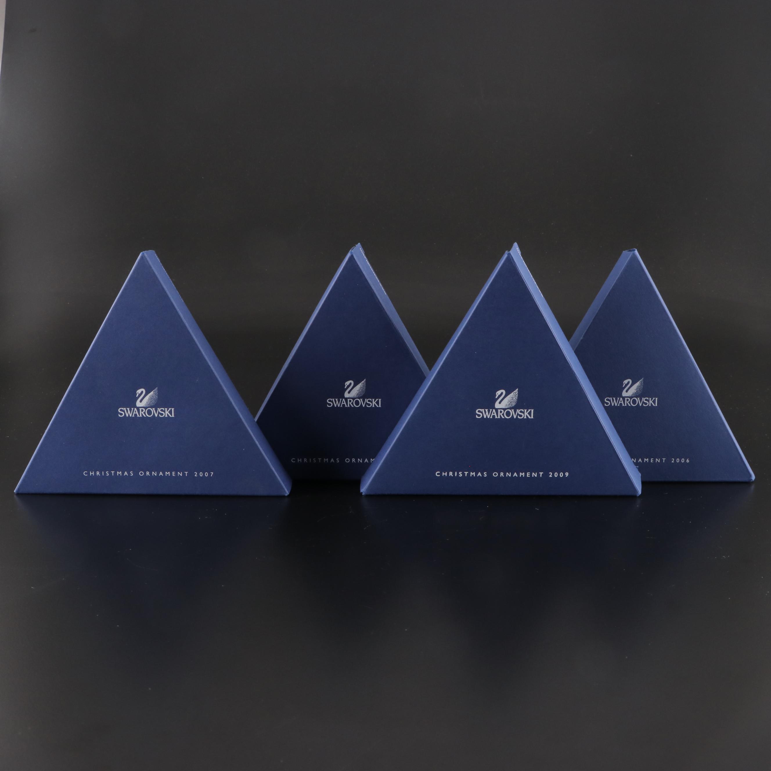 Swarovski Crystal Christmas Snowflake Annual Ornaments, 2006-2009