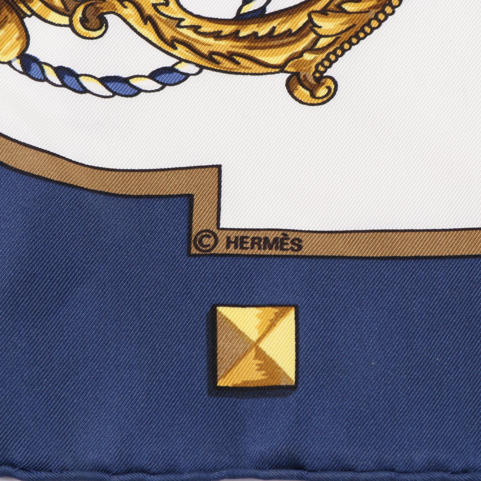 Hermès "Les Clefs" Silk Twill Scarf 90