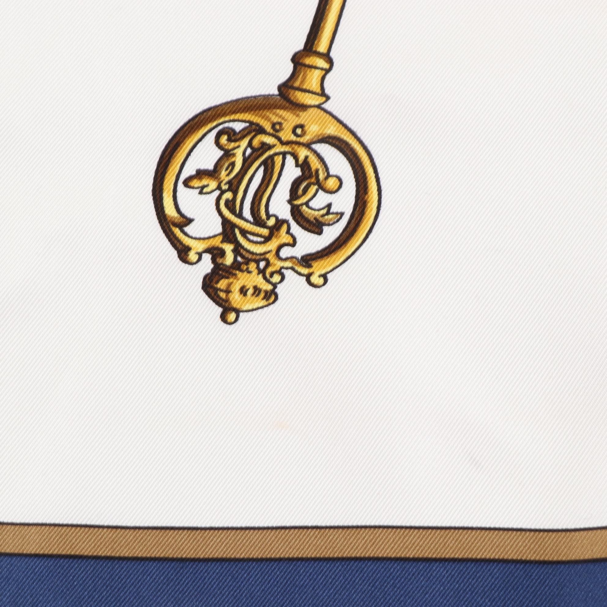 Hermès "Les Clefs" Silk Twill Scarf 90