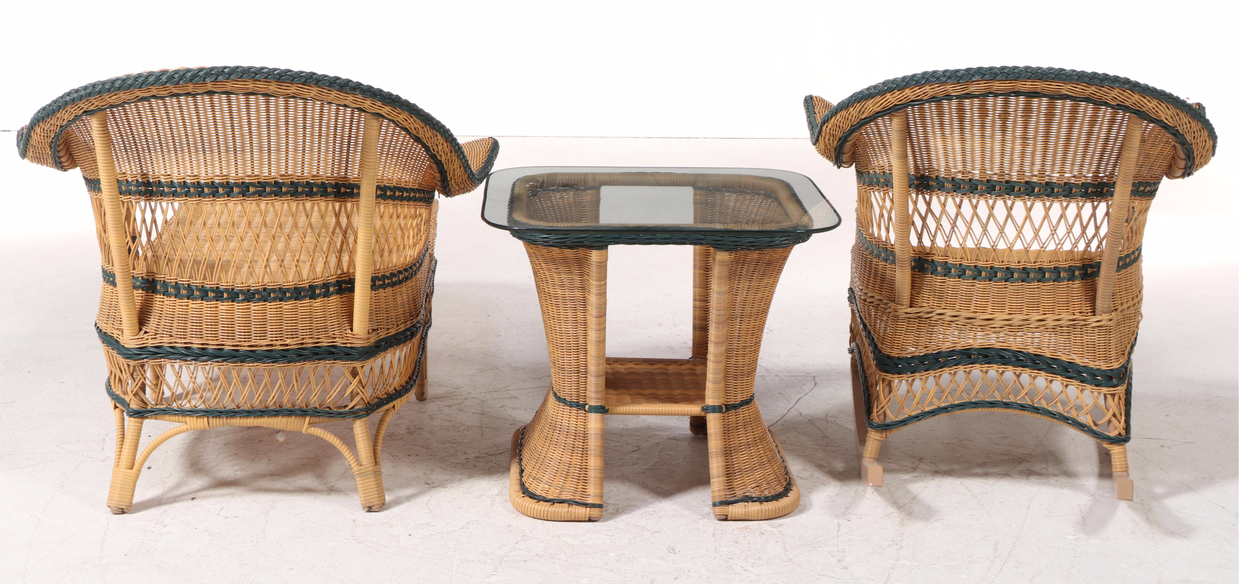 Three-Piece Resin Wicker and Aluminum Patio Lounge Set