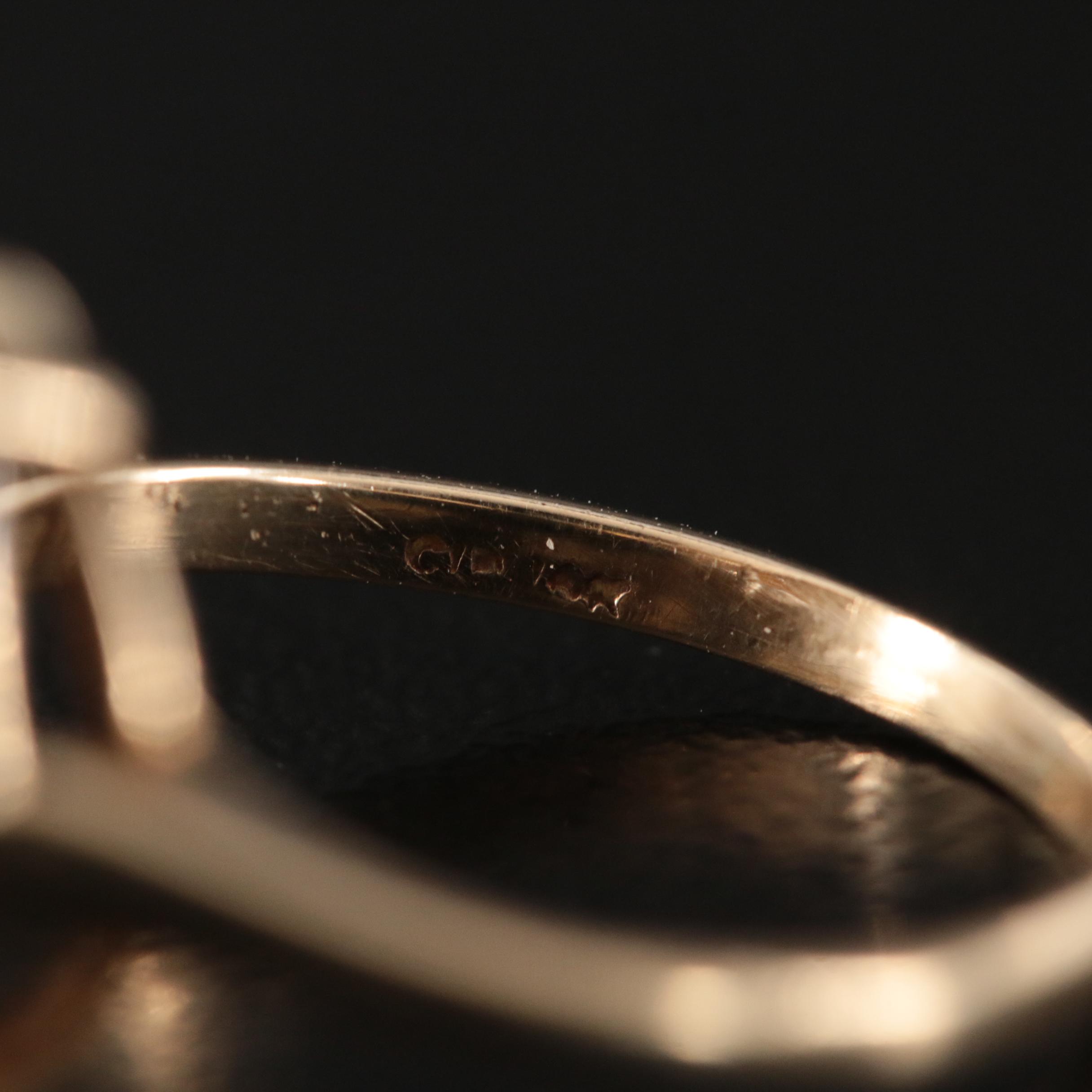 14K Pearl and Diamond Ring