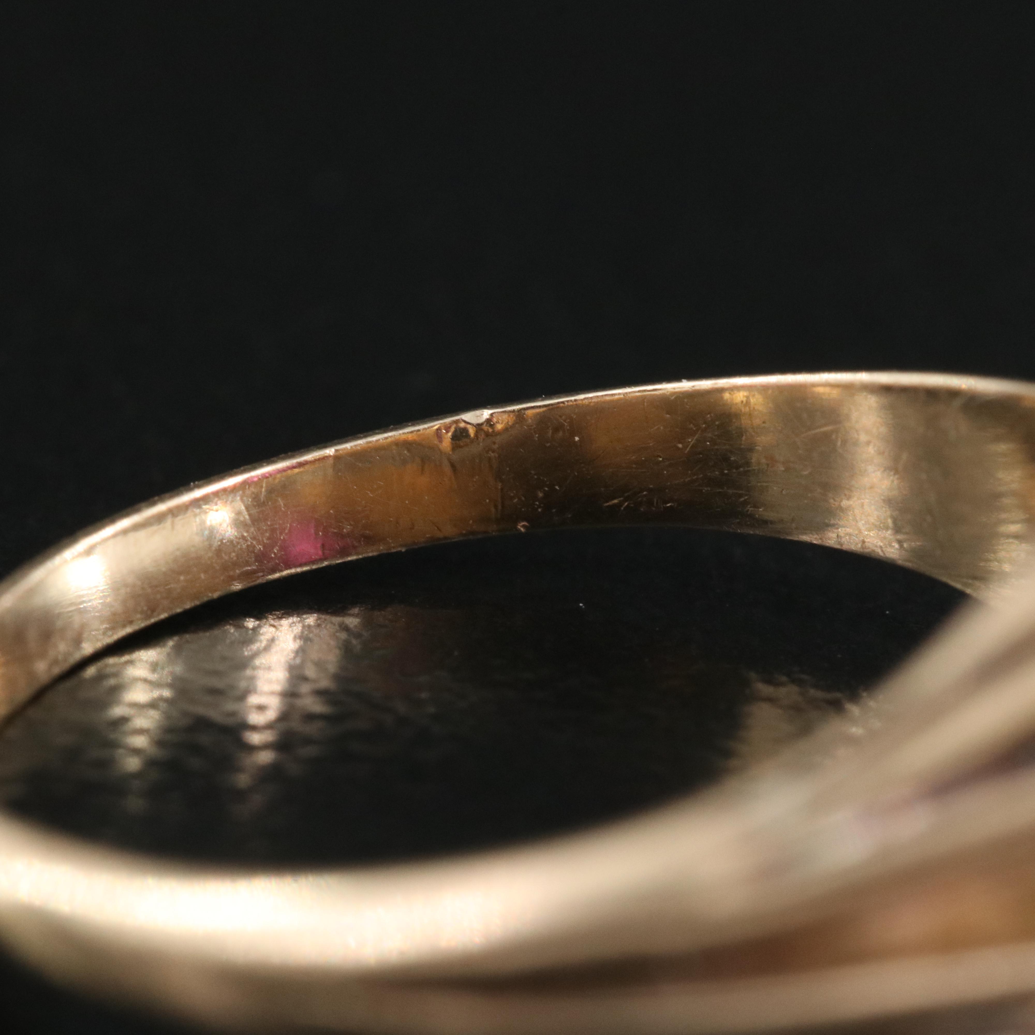 Antique 10K Rose Gold Ruby Solitaire Ring