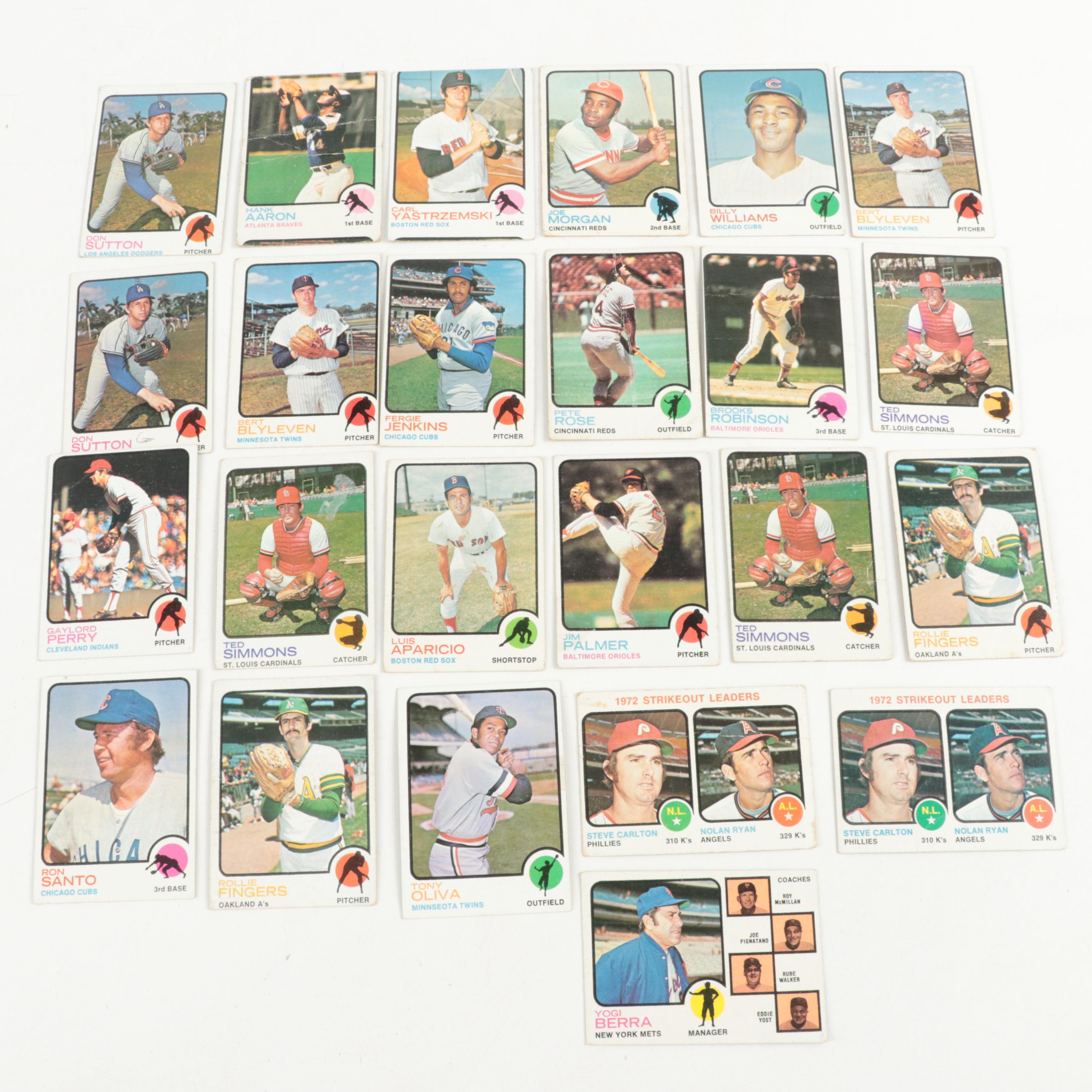 1973 and 1974 Topps Baseball Cards Including Rose, Bench, Aaron and More HOF