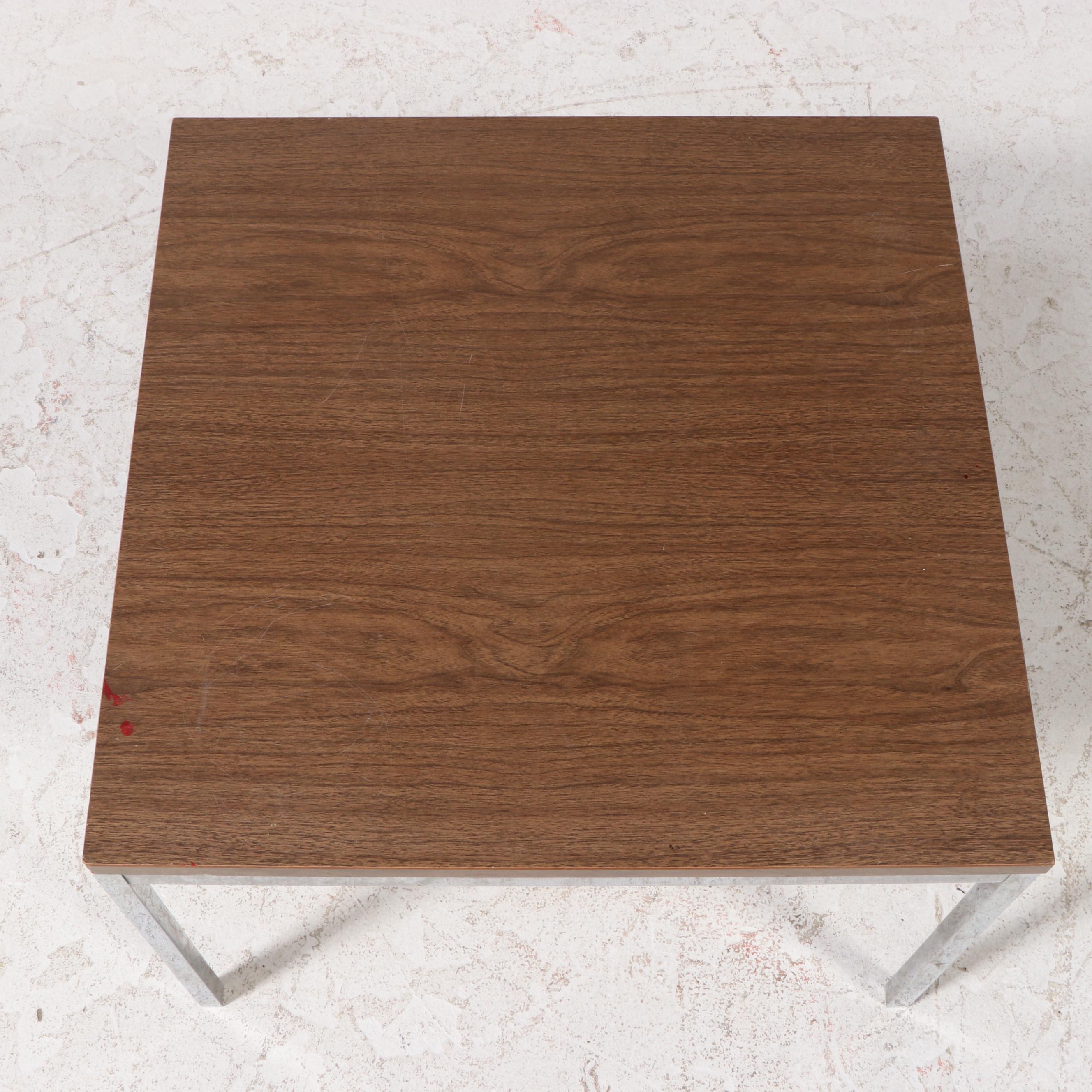 Florence Knoll for Knoll International Chromed Steel and Laminate Top Side Table