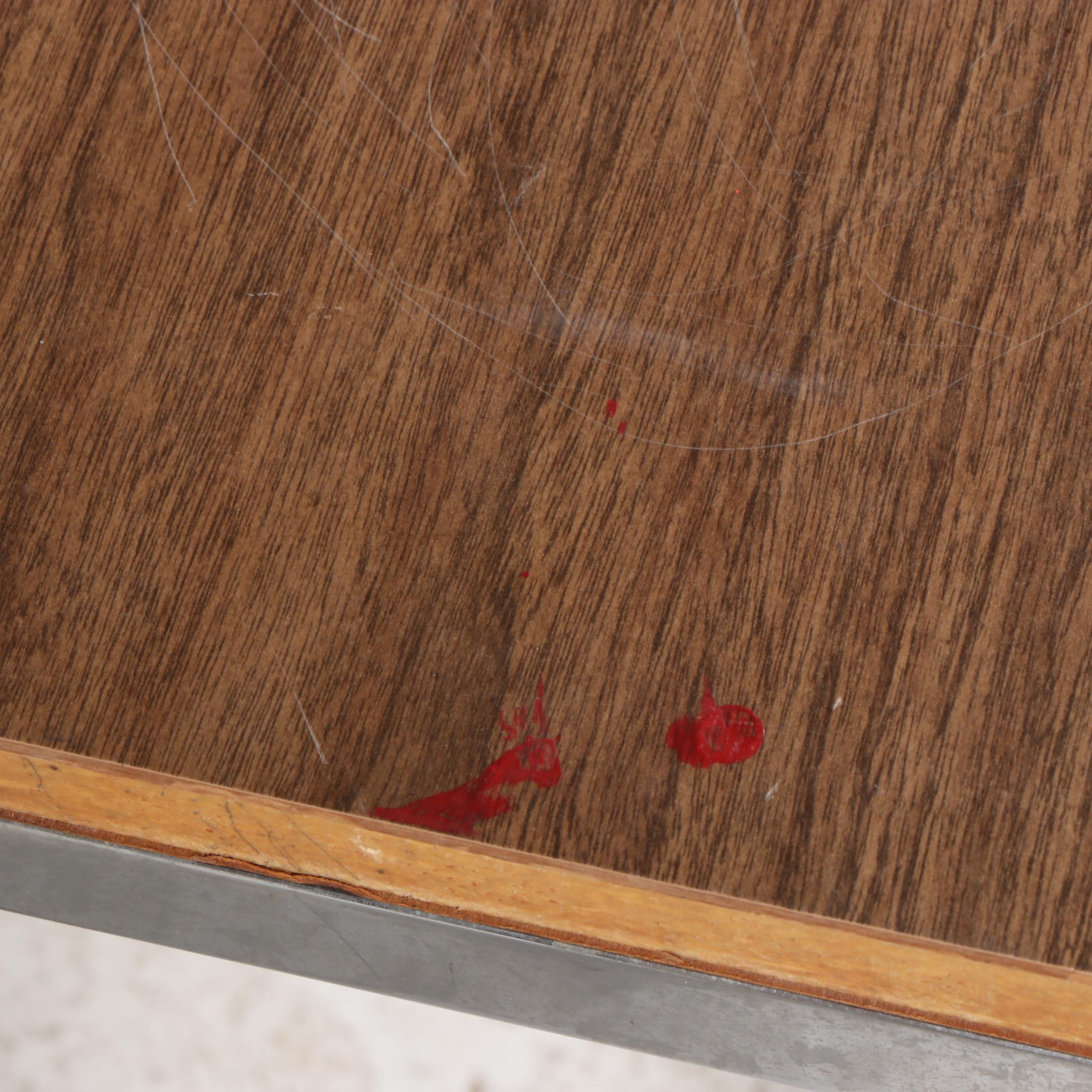 Florence Knoll for Knoll International Chromed Steel and Laminate Top Side Table