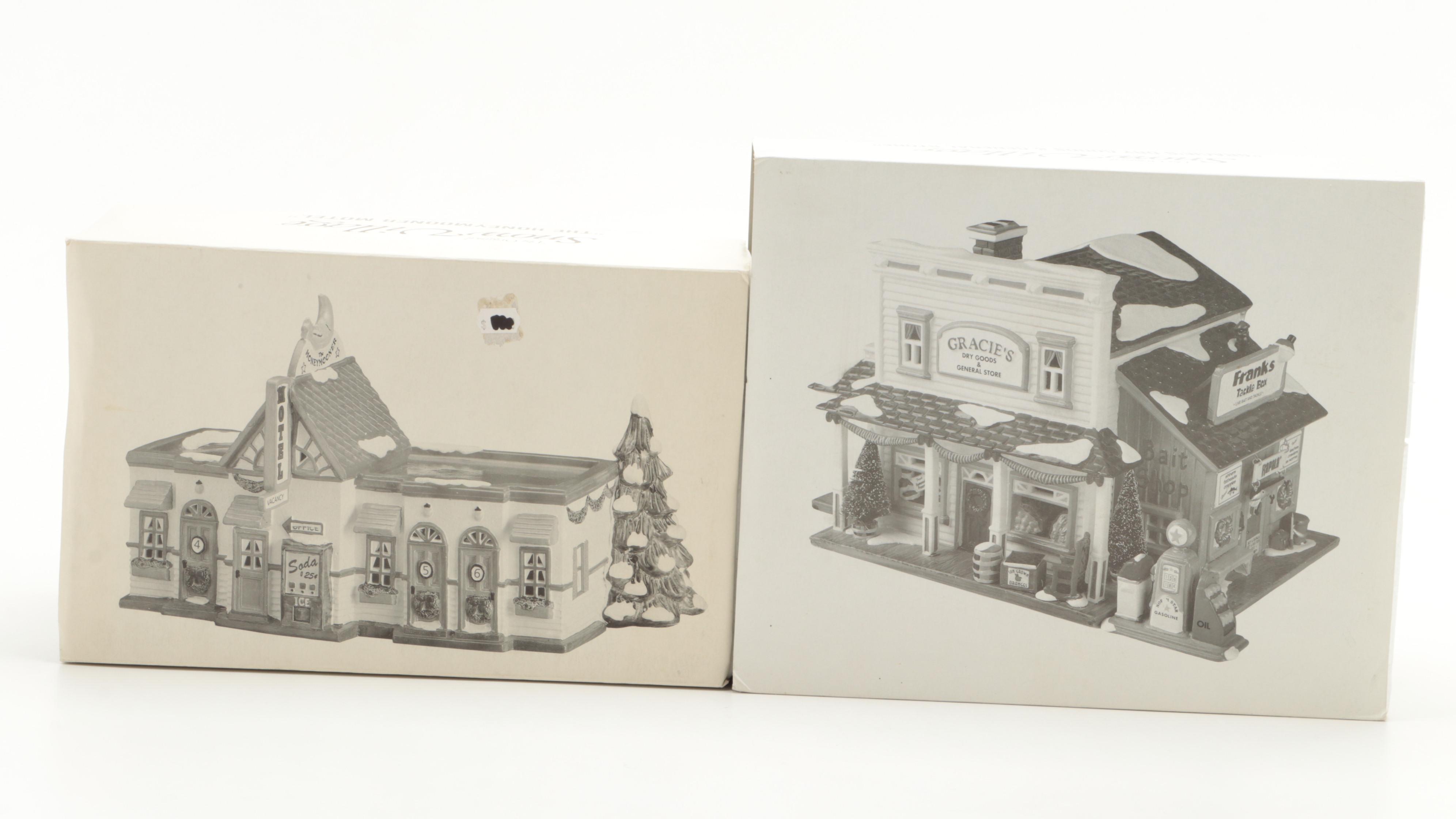 Department 56 Snow Village Farm House, Red Barn, Honeymooner Motel and More