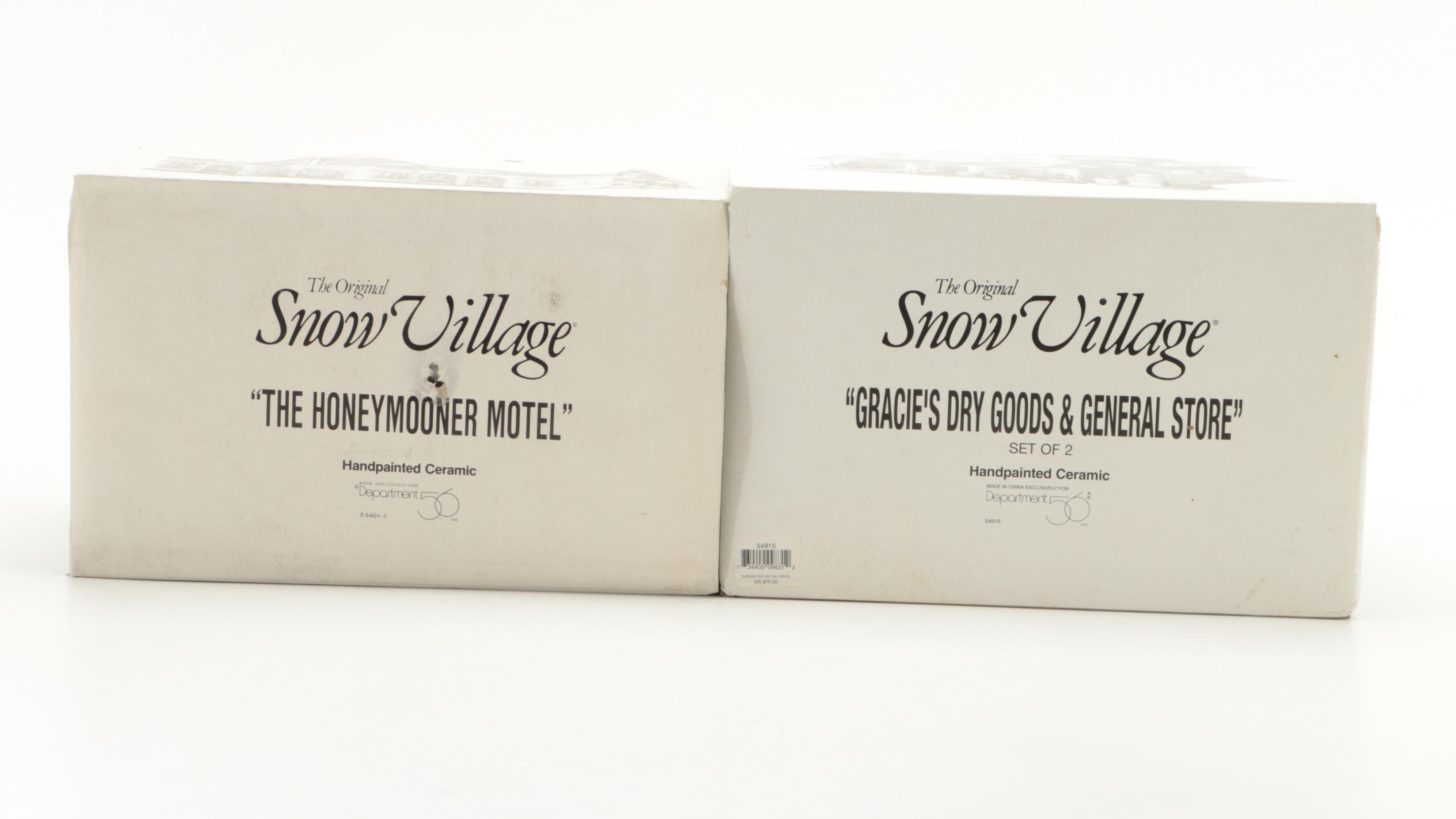 Department 56 Snow Village Farm House, Red Barn, Honeymooner Motel and More