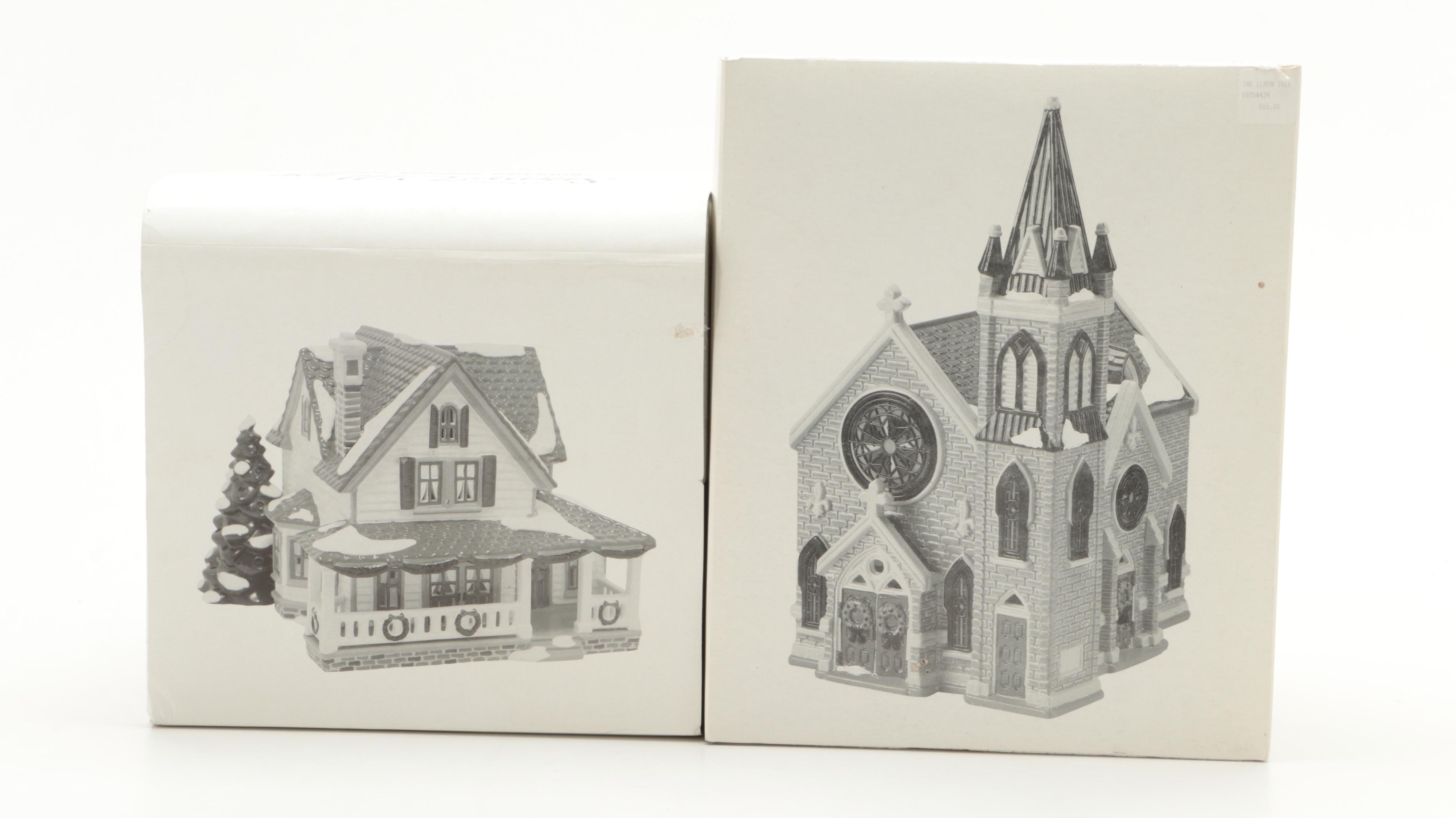 Department 56 Snow Village Farm House, Red Barn, Honeymooner Motel and More