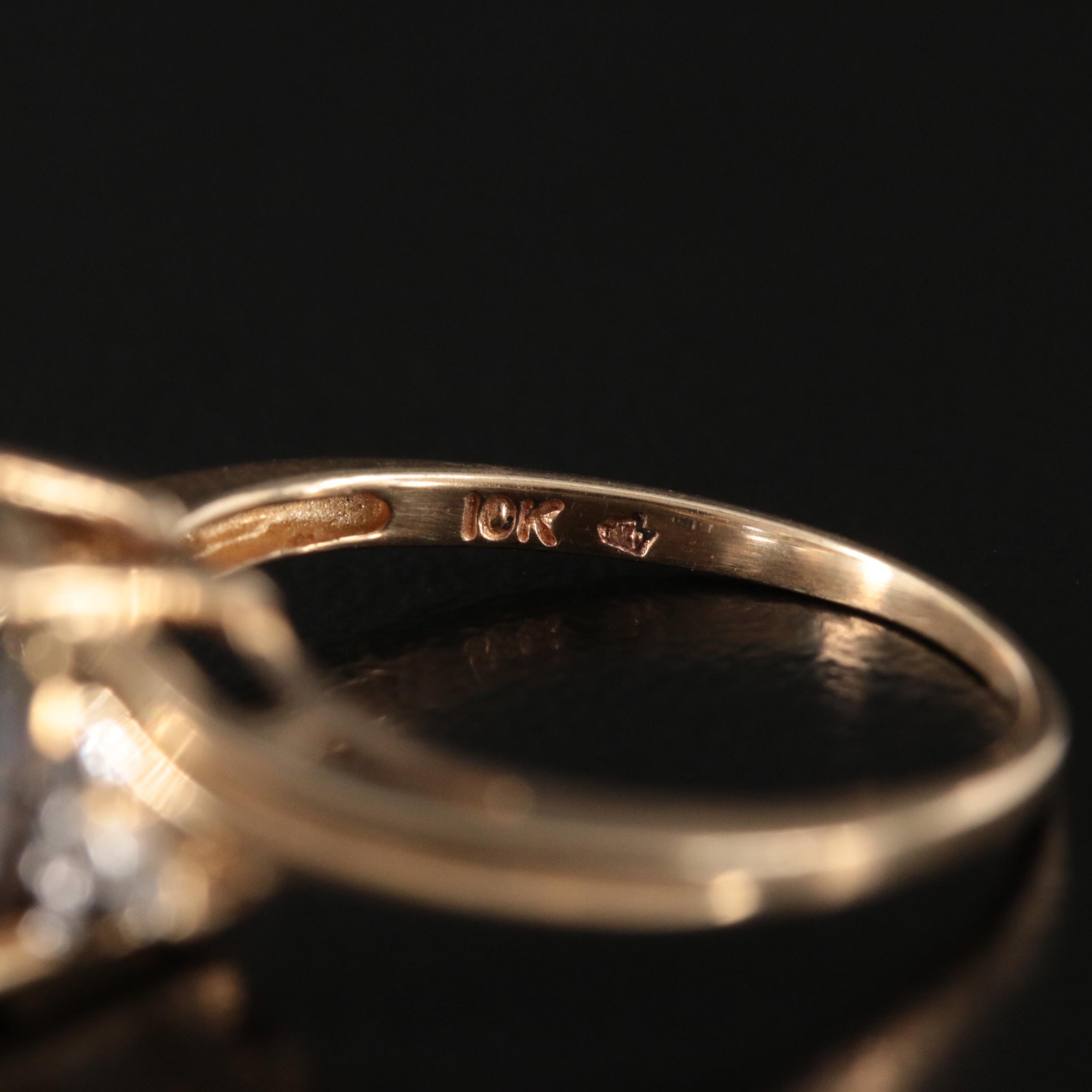 10K Mystic Topaz and Diamond Ring