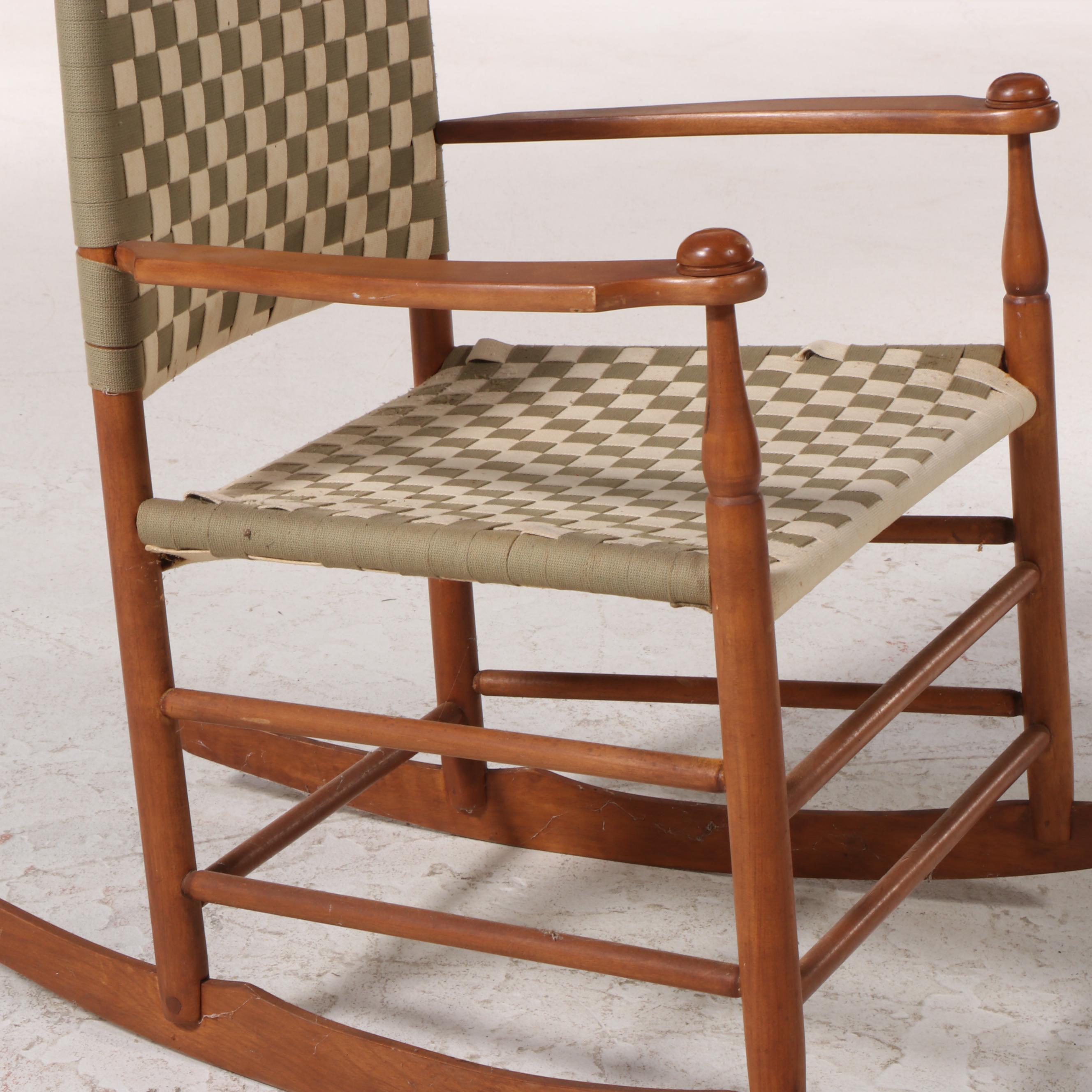 Shaker Maple and Tape-Woven Rocker, 20th Century