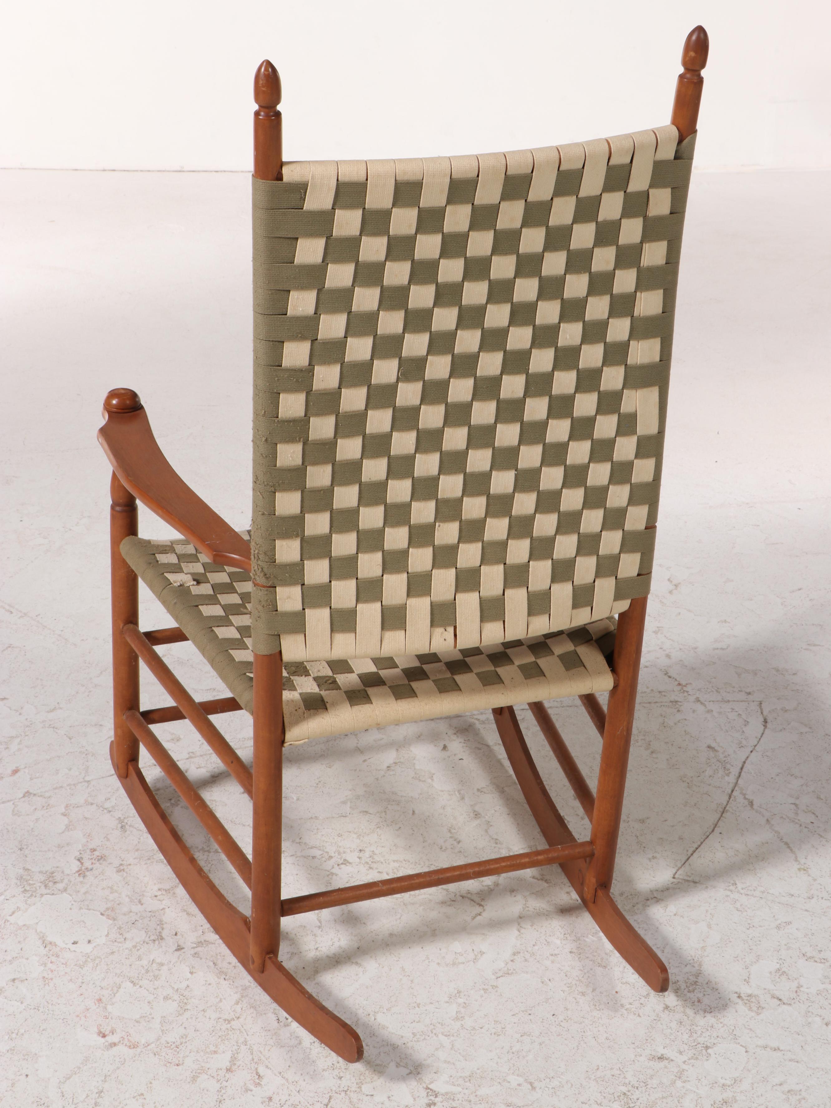 Shaker Maple and Tape-Woven Rocker, 20th Century