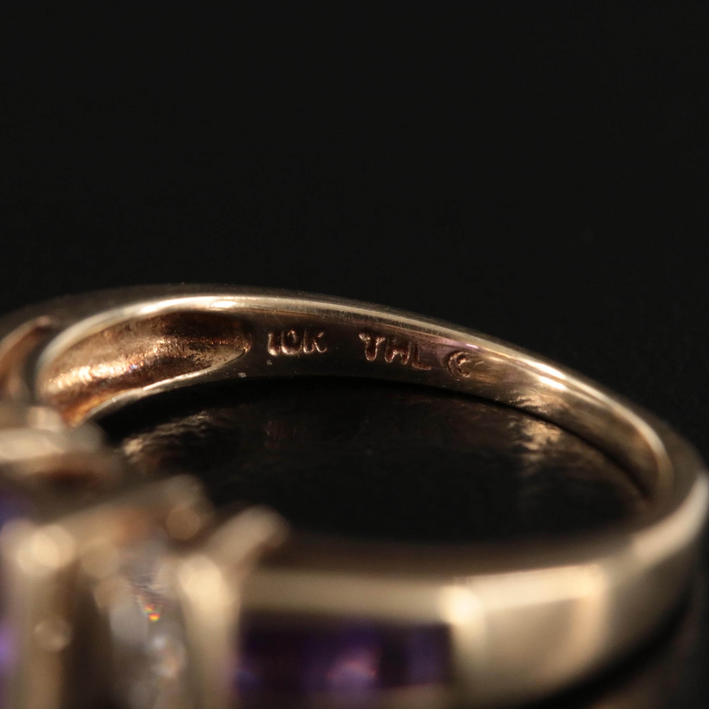 10K Amethyst and Diamond Ring