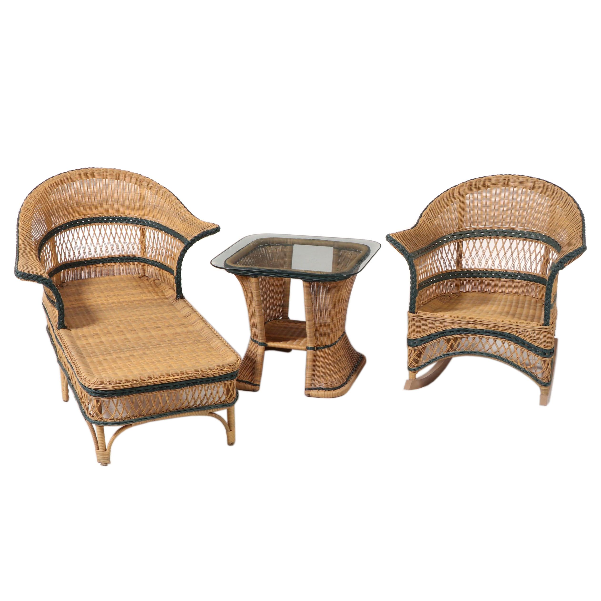 Three-Piece Resin Wicker and Aluminum Patio Lounge Set