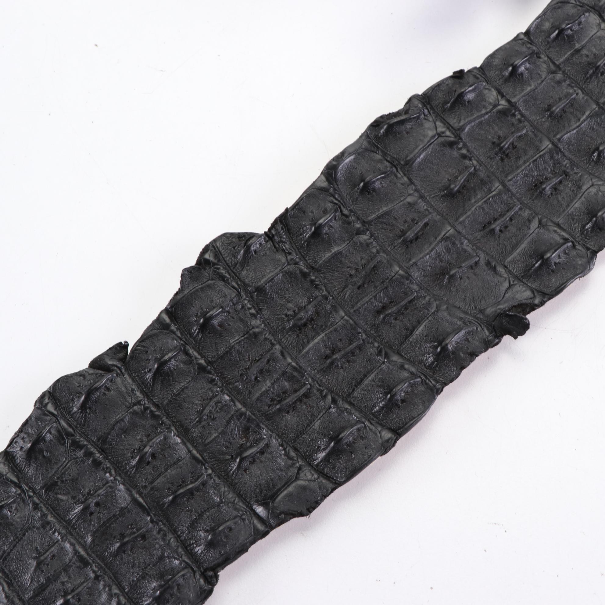 Mussimiliaron Crocodile Belt with Ibel Buckle and Wide Crocodile Belt