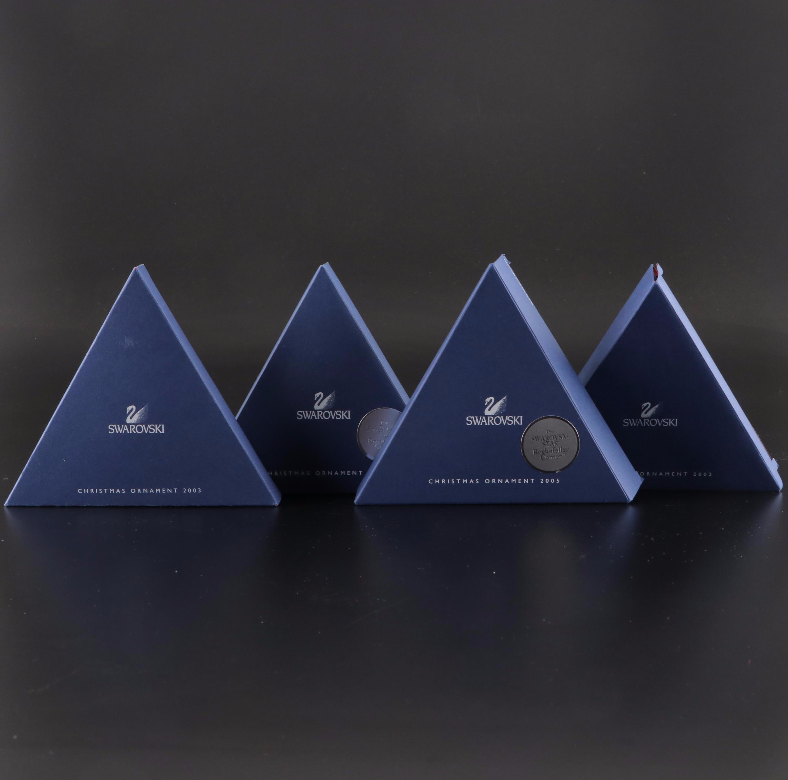 Swarovski Crystal Christmas Snowflake Annual Ornaments, 2002-2005