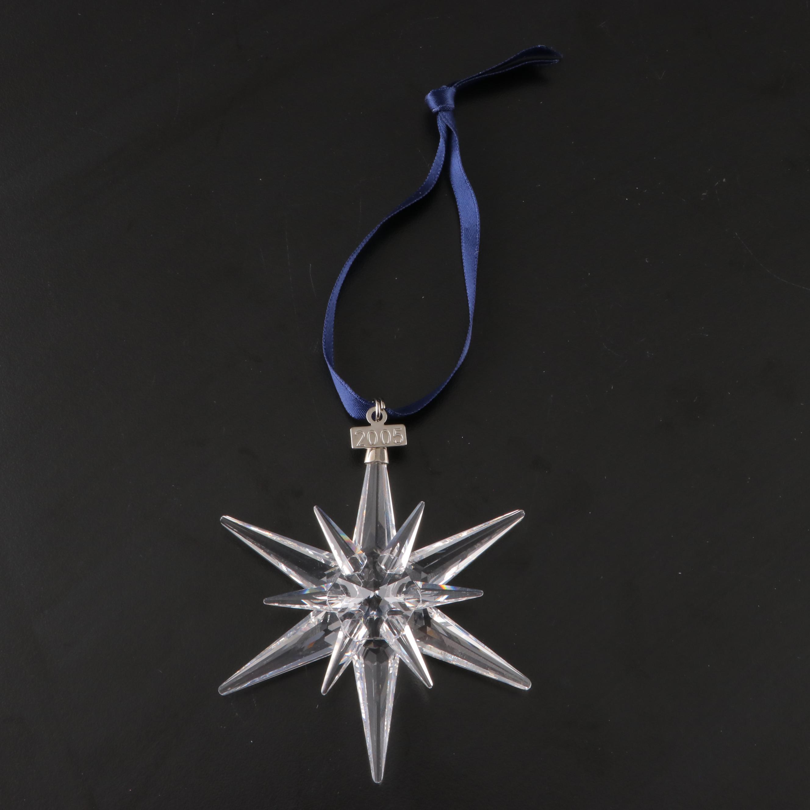 Swarovski Crystal Christmas Snowflake Annual Ornaments, 2002-2005