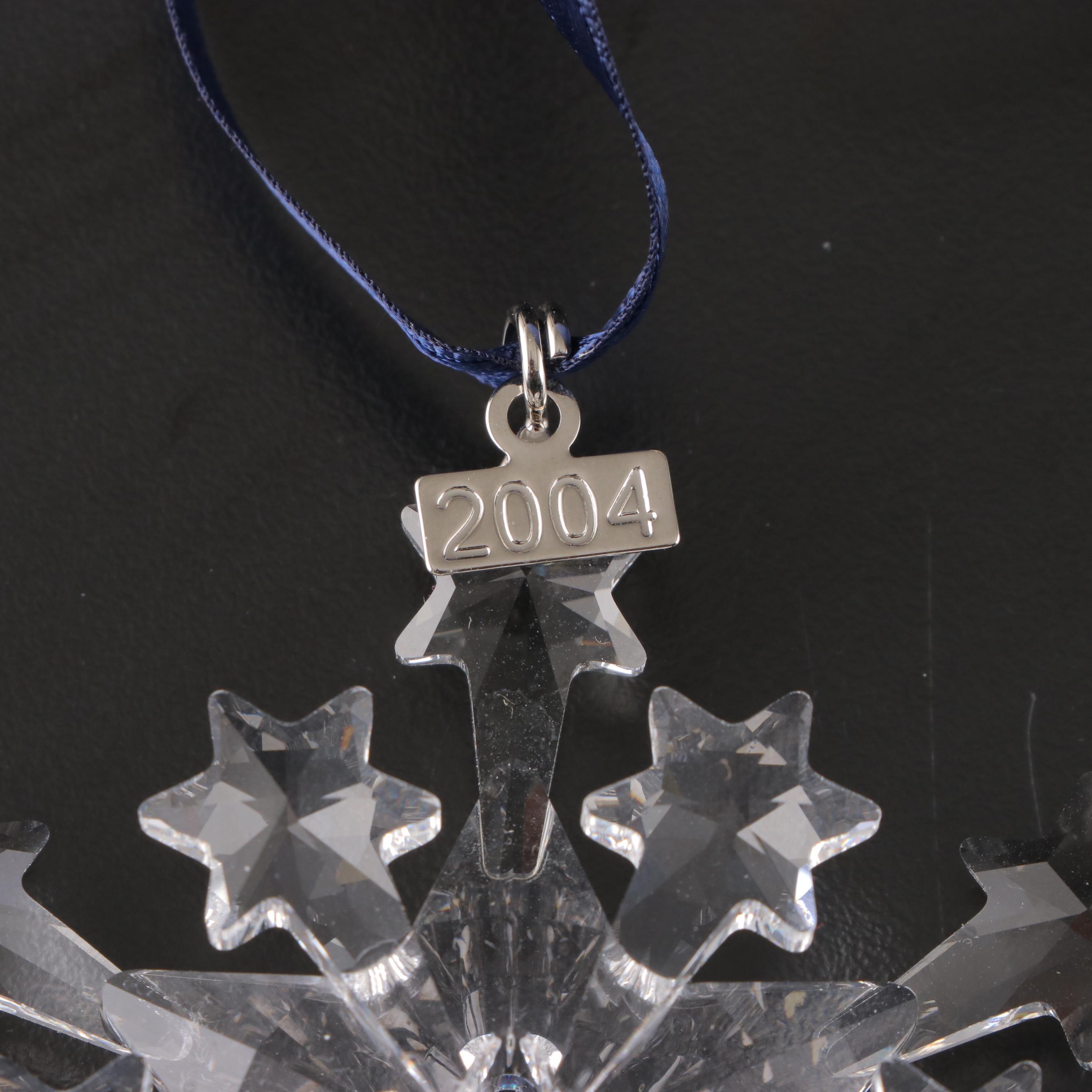 Swarovski Crystal Christmas Snowflake Annual Ornaments, 2002-2005