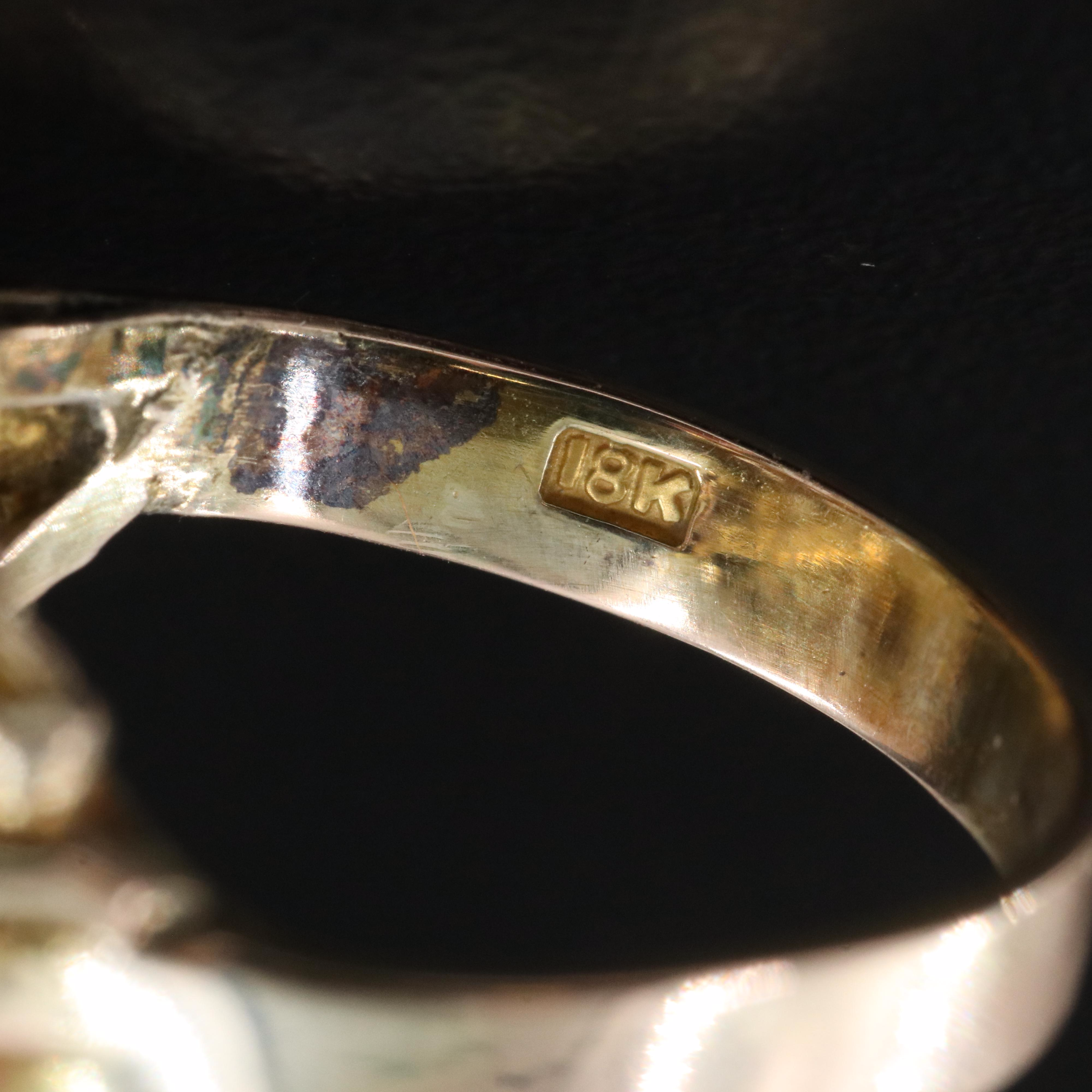 10K Coral and Diamond Organic Ring