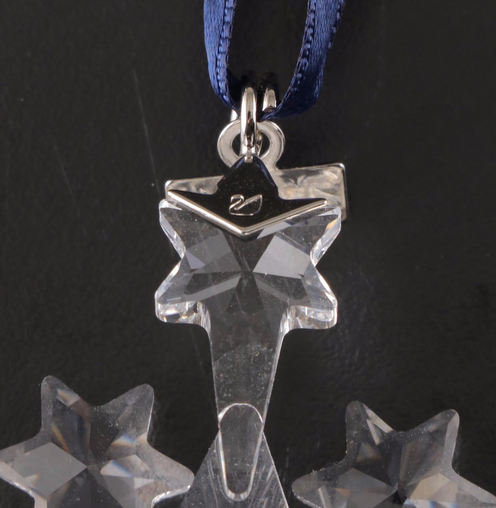 Swarovski Crystal Christmas Snowflake Annual Ornaments, 2002-2005