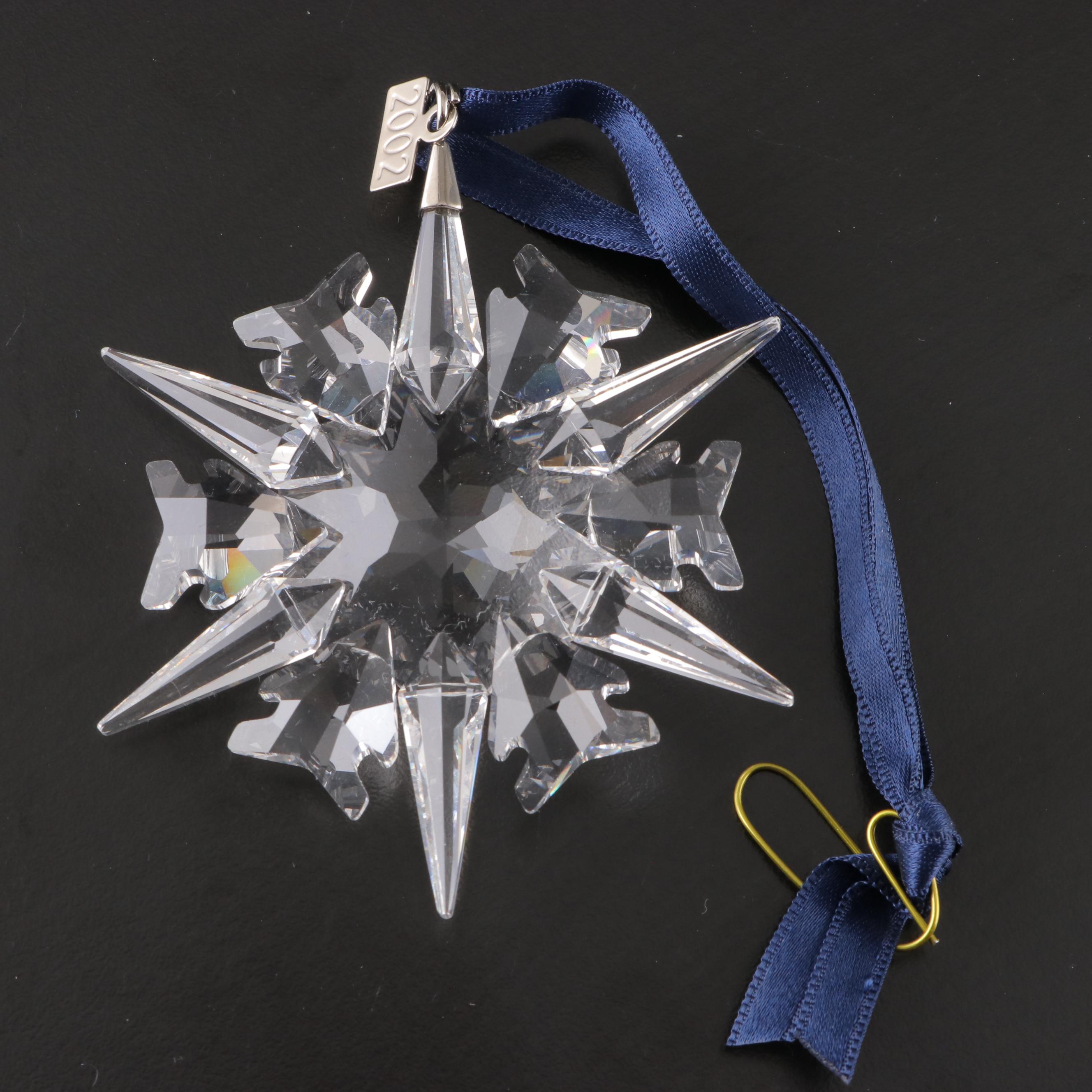 Swarovski Crystal Christmas Snowflake Annual Ornaments, 2002-2005