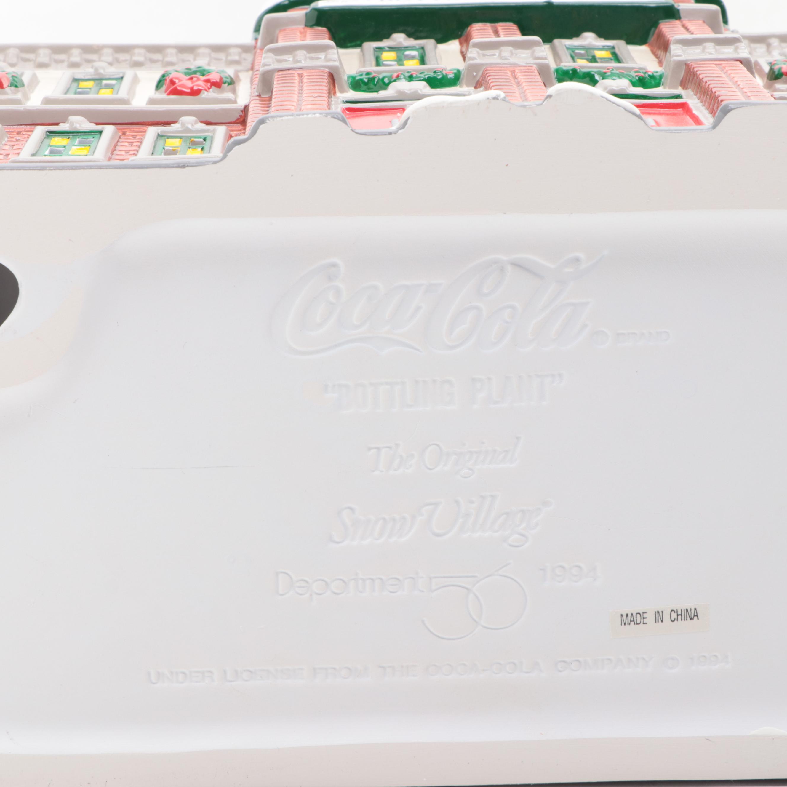 Department 56 Snow Village Coca-Cola Corner Drugstore, Bottling Plant and More