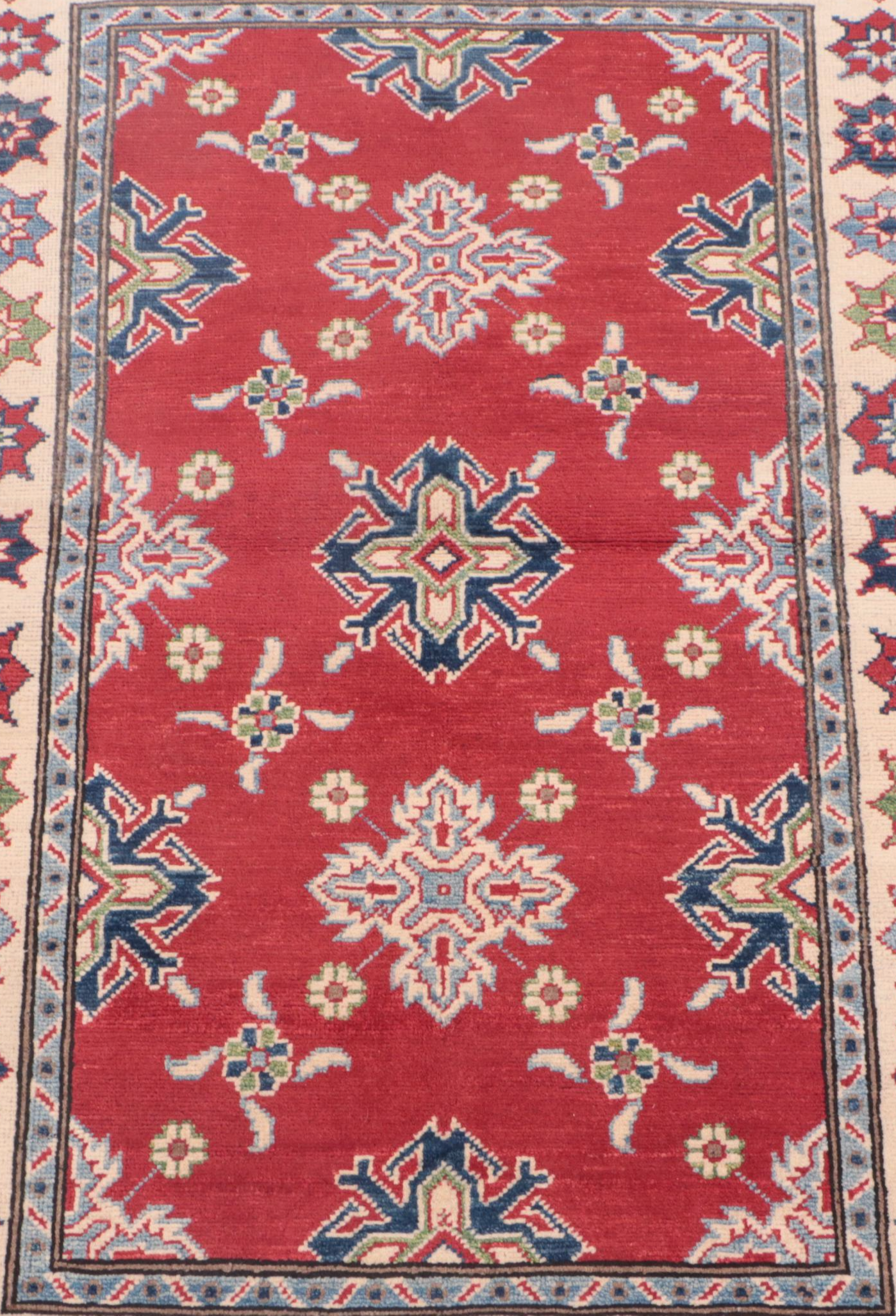 3'3 x 5' Hand-Knotted Afghan Kazak Area Rug