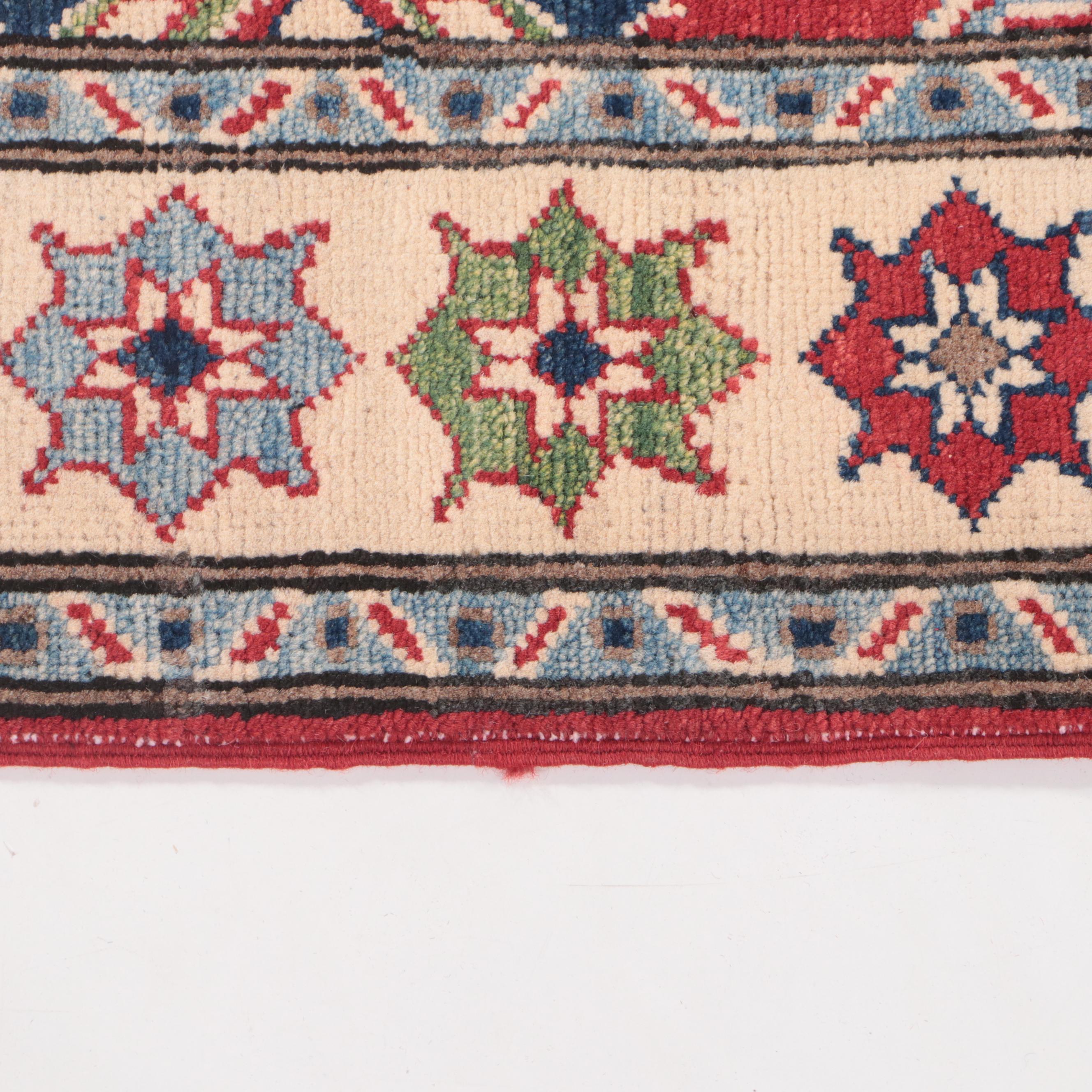 3'3 x 5' Hand-Knotted Afghan Kazak Area Rug