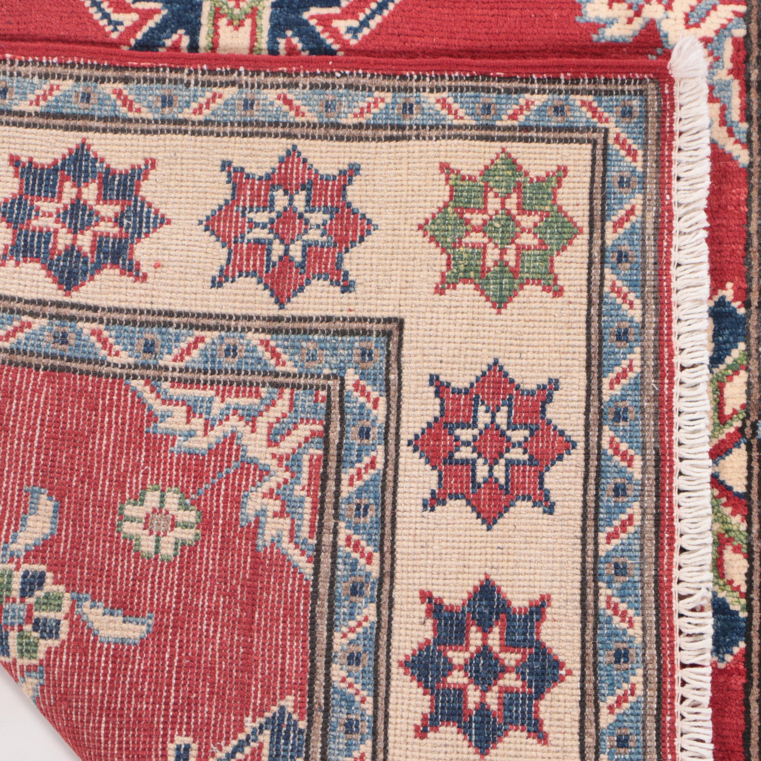 3'3 x 5' Hand-Knotted Afghan Kazak Area Rug