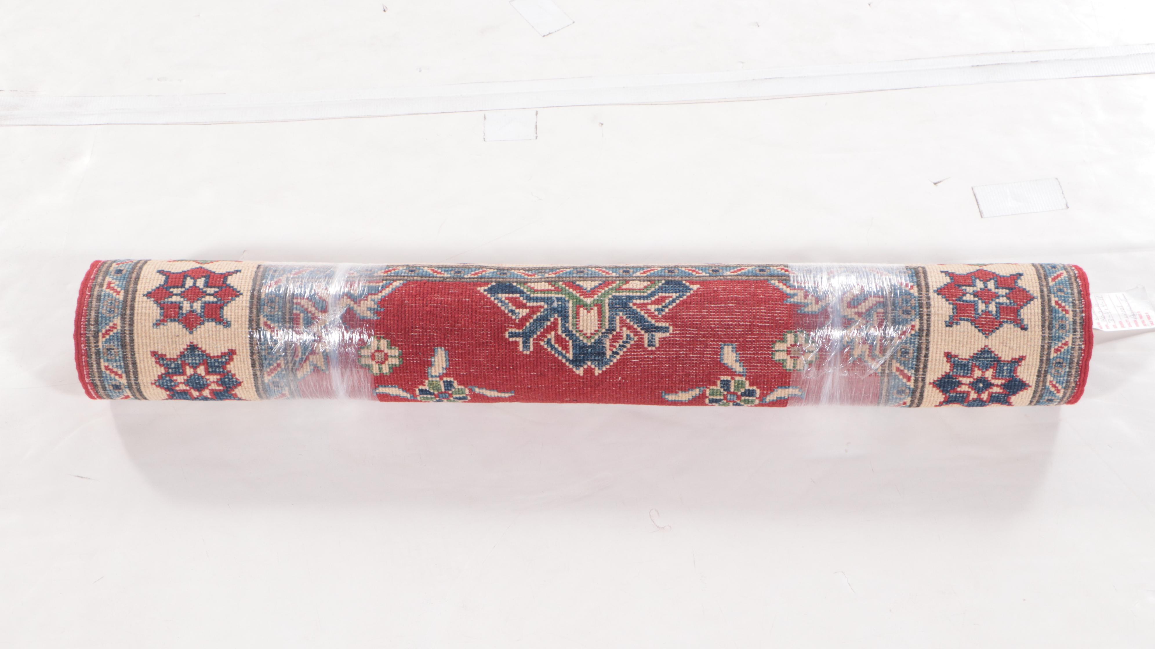 3'3 x 5' Hand-Knotted Afghan Kazak Area Rug