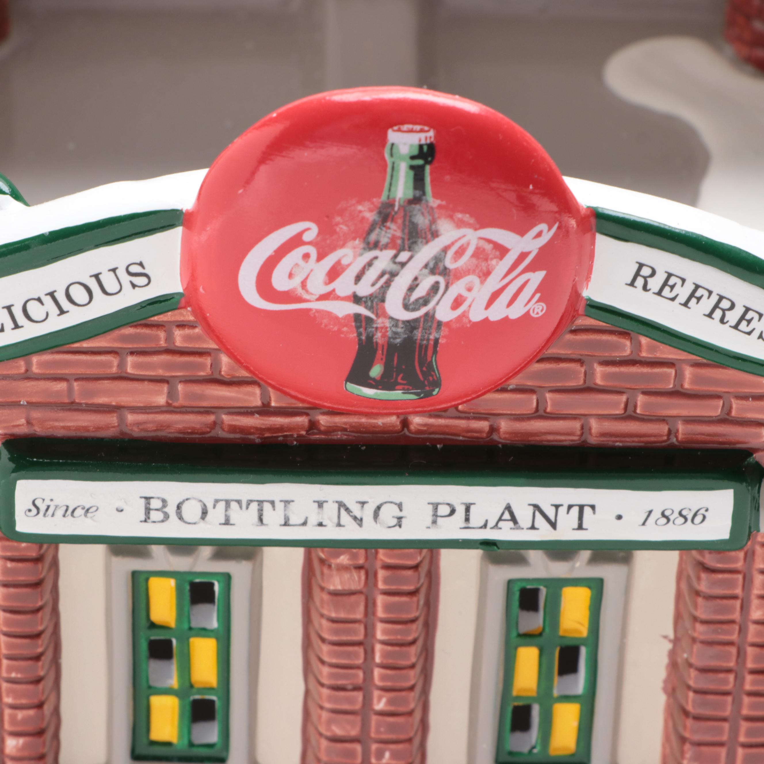 Department 56 Snow Village Coca-Cola Corner Drugstore, Bottling Plant and More