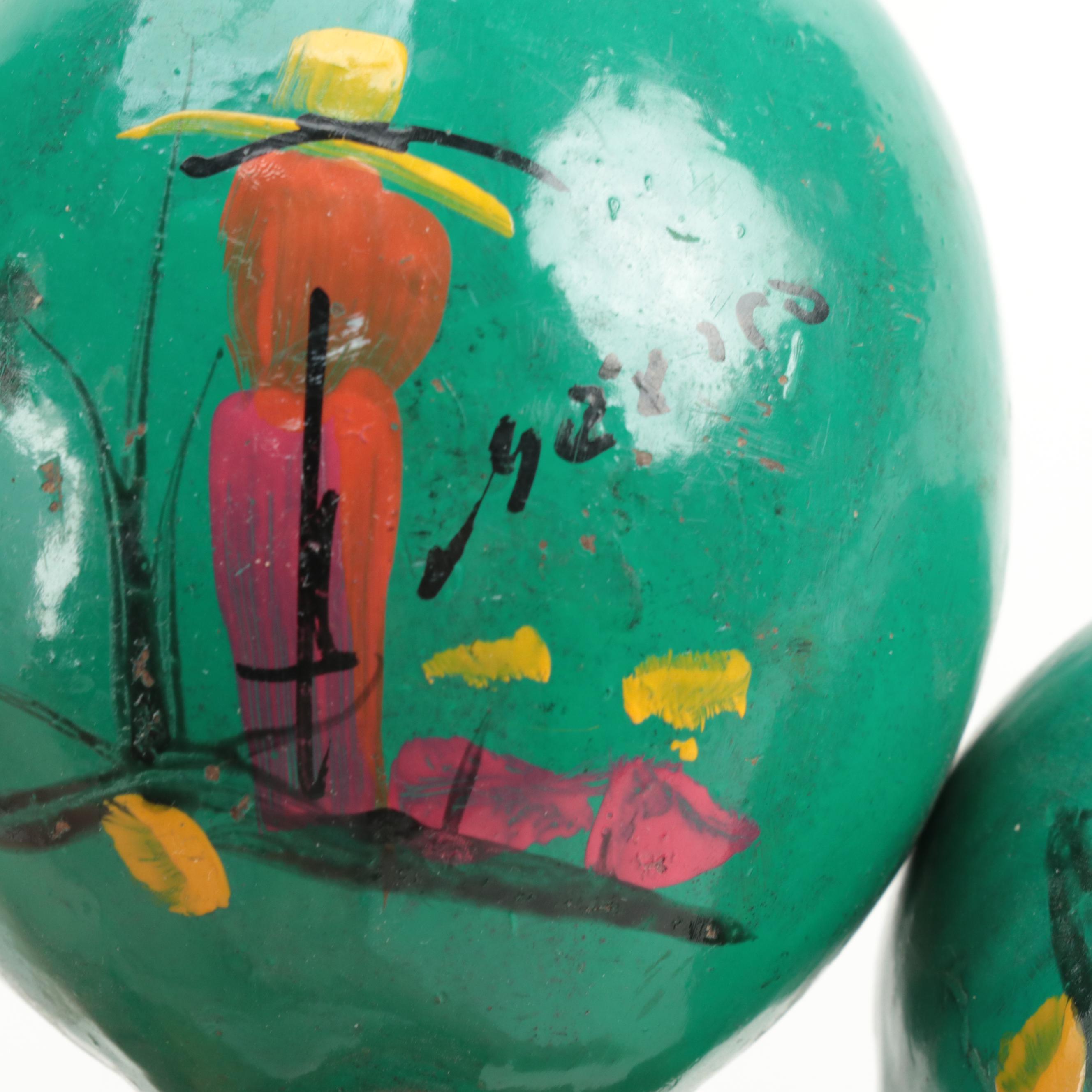 Mexican and Other Miniature Sombreros, Maracas, Vase and More