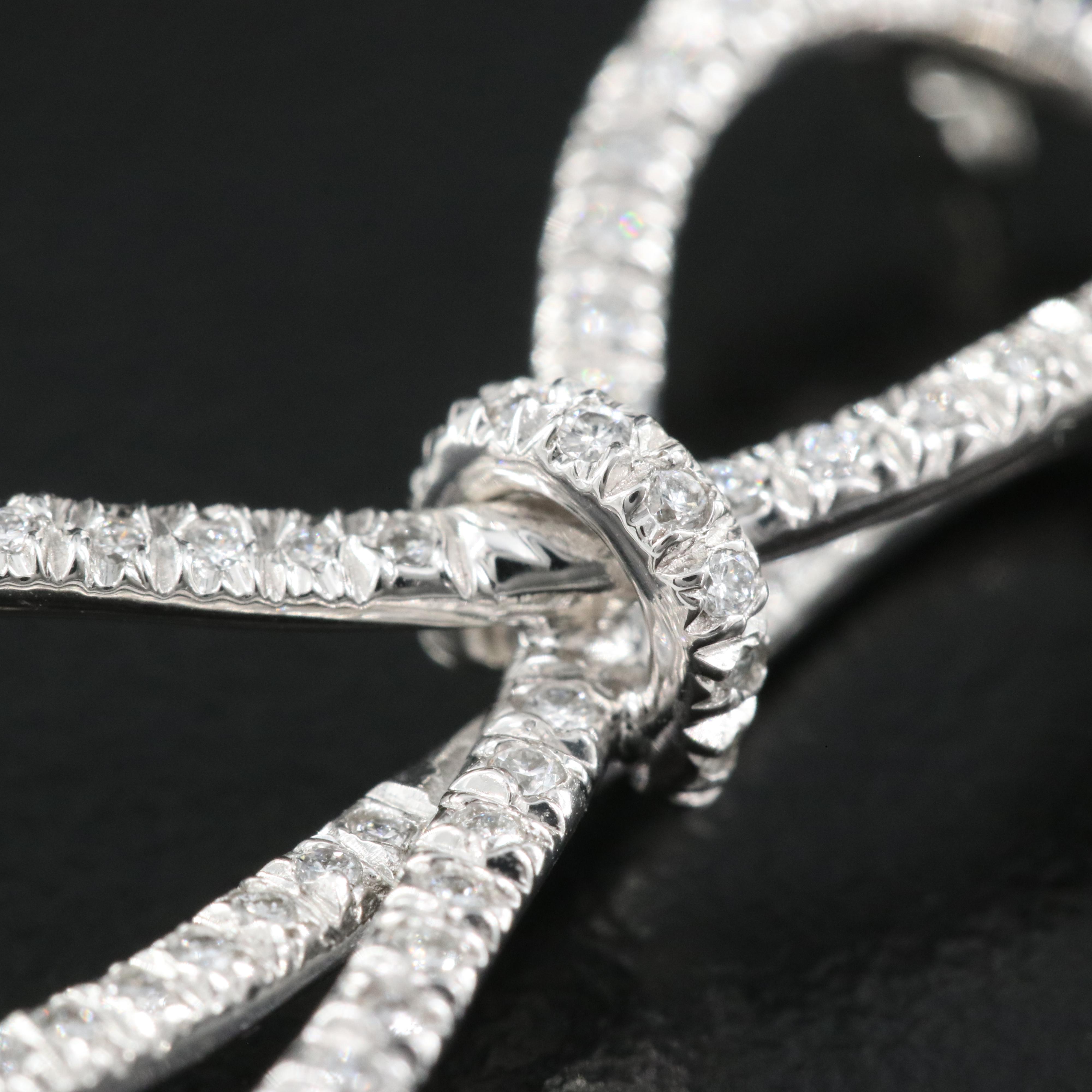 Vera Wang Platinum 0.49 CTW Diamond Bow Necklace