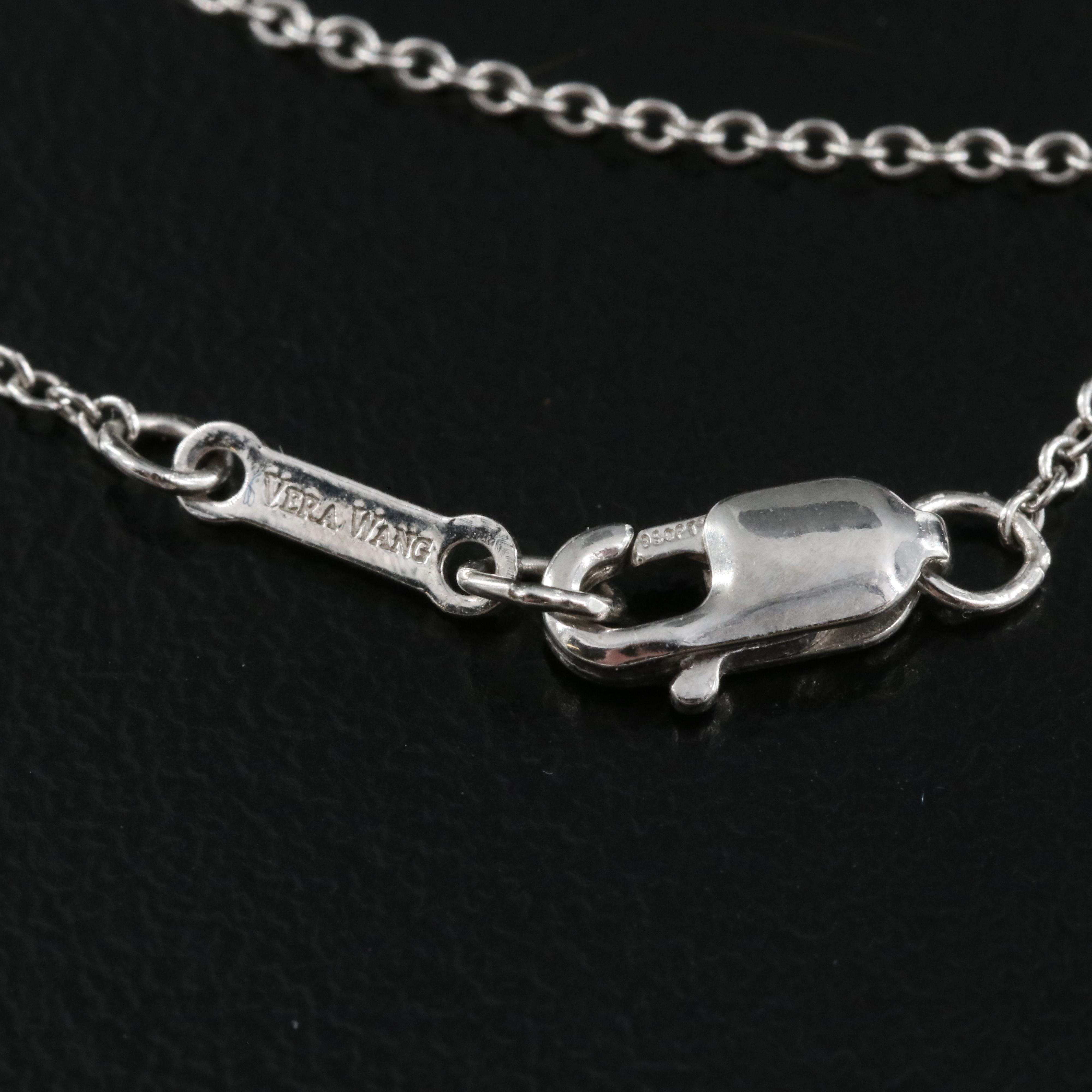 Vera Wang Platinum 0.49 CTW Diamond Bow Necklace