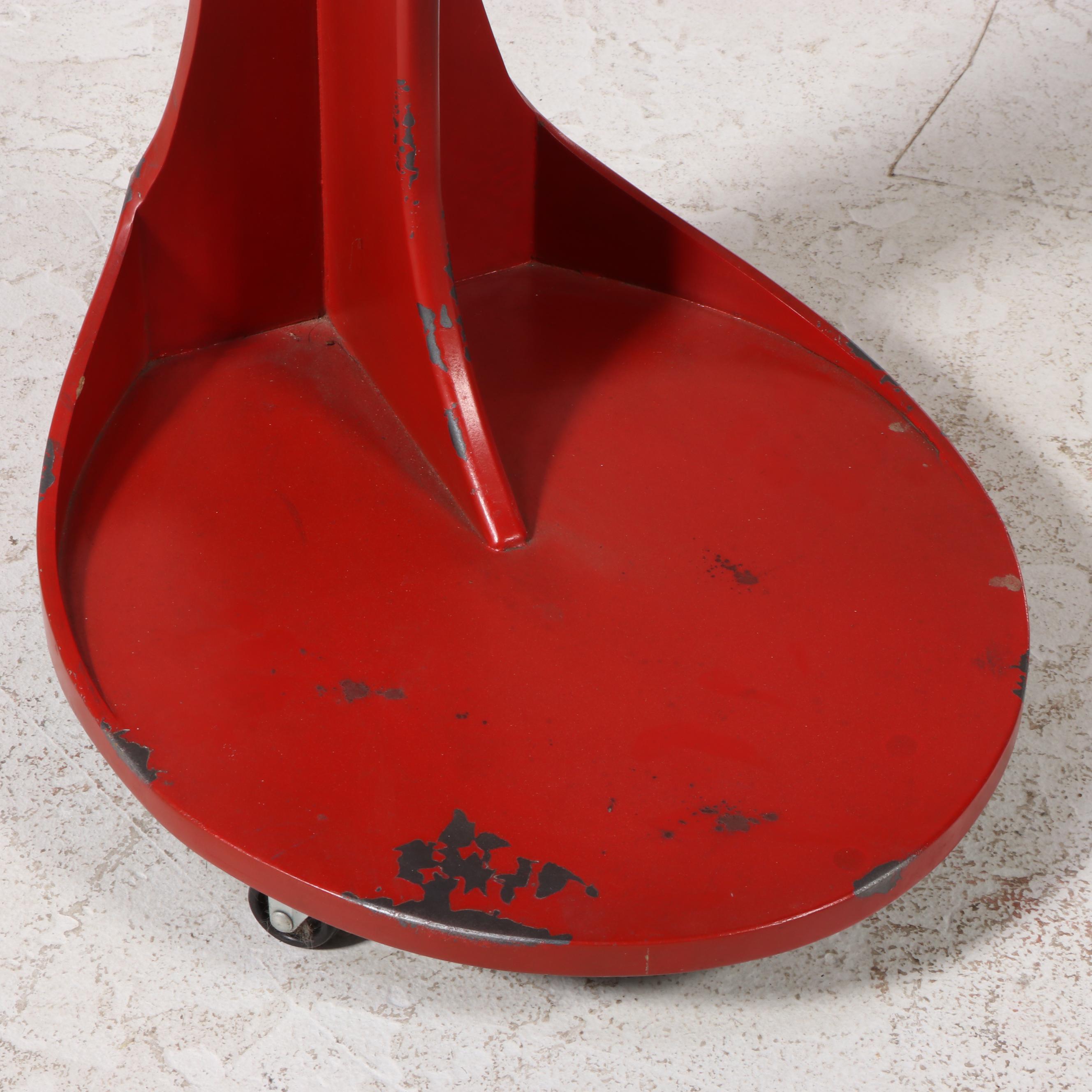Creative Co-Op Modernist Style Red-Painted Rolling Side Table