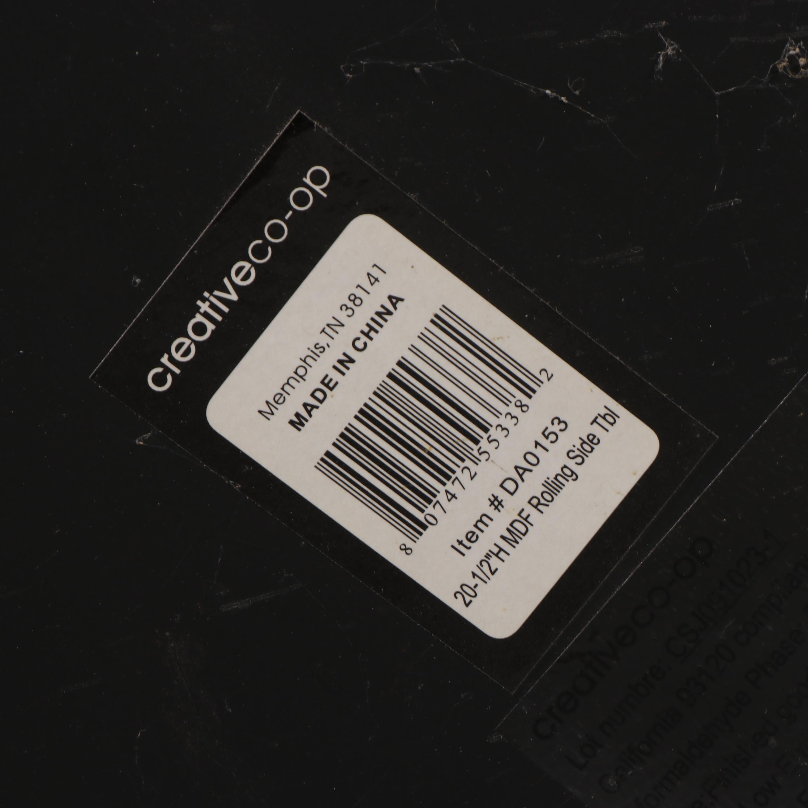 Creative Co-Op Modernist Style Red-Painted Rolling Side Table