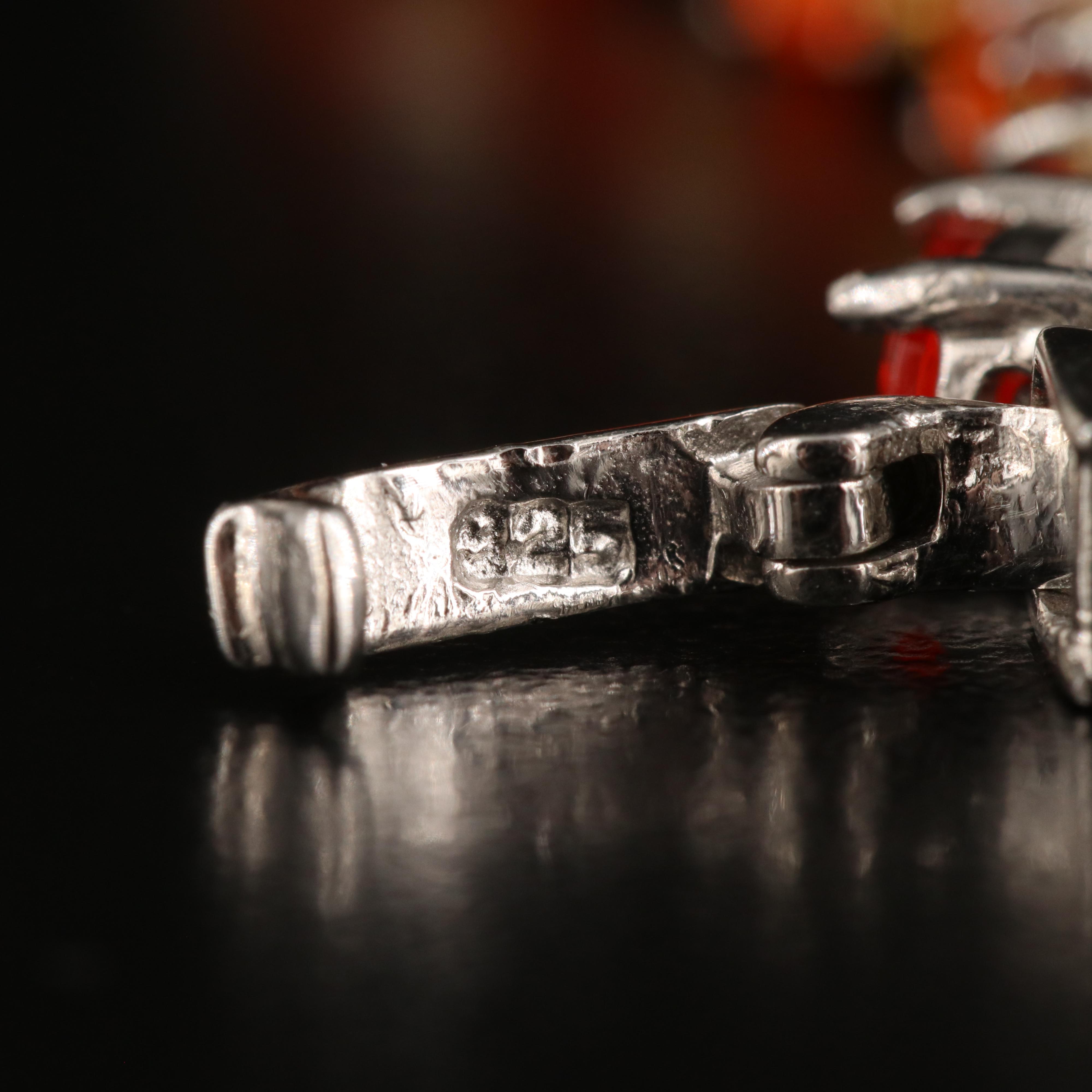 Sterling Fire Opal Bracelet