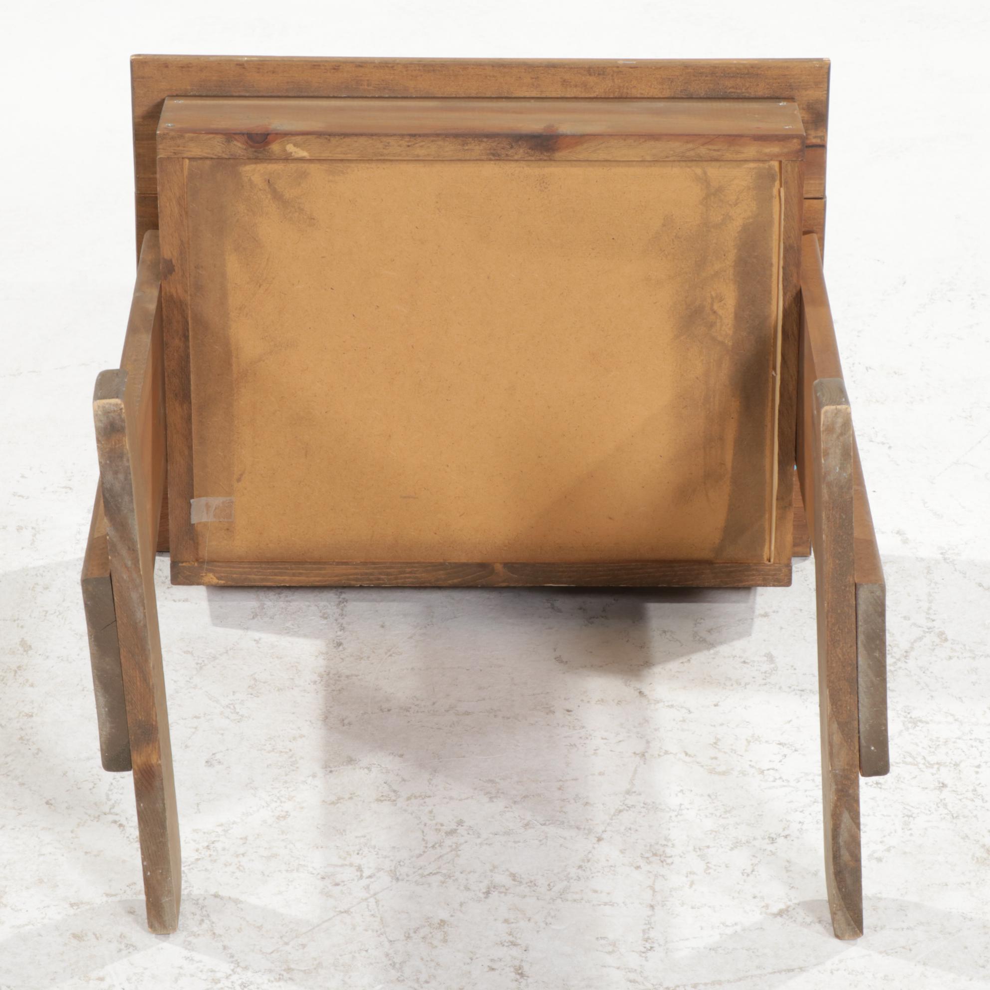 Primitive Style Pine Lift-Lid Elementary School Desk, Mid to Late 20th Century