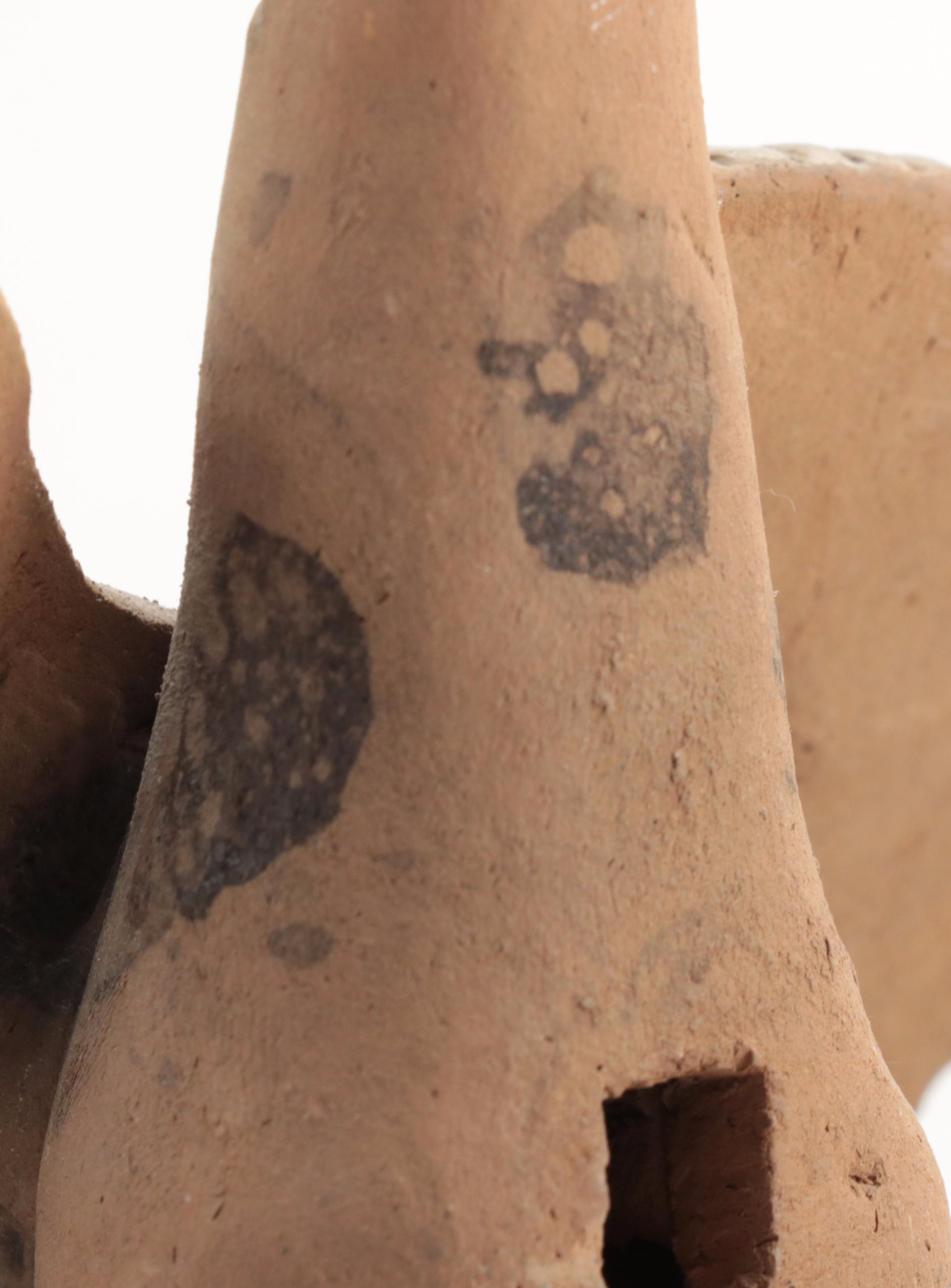 Central American Style Hand-Painted Aztec Themed Clay Flutes