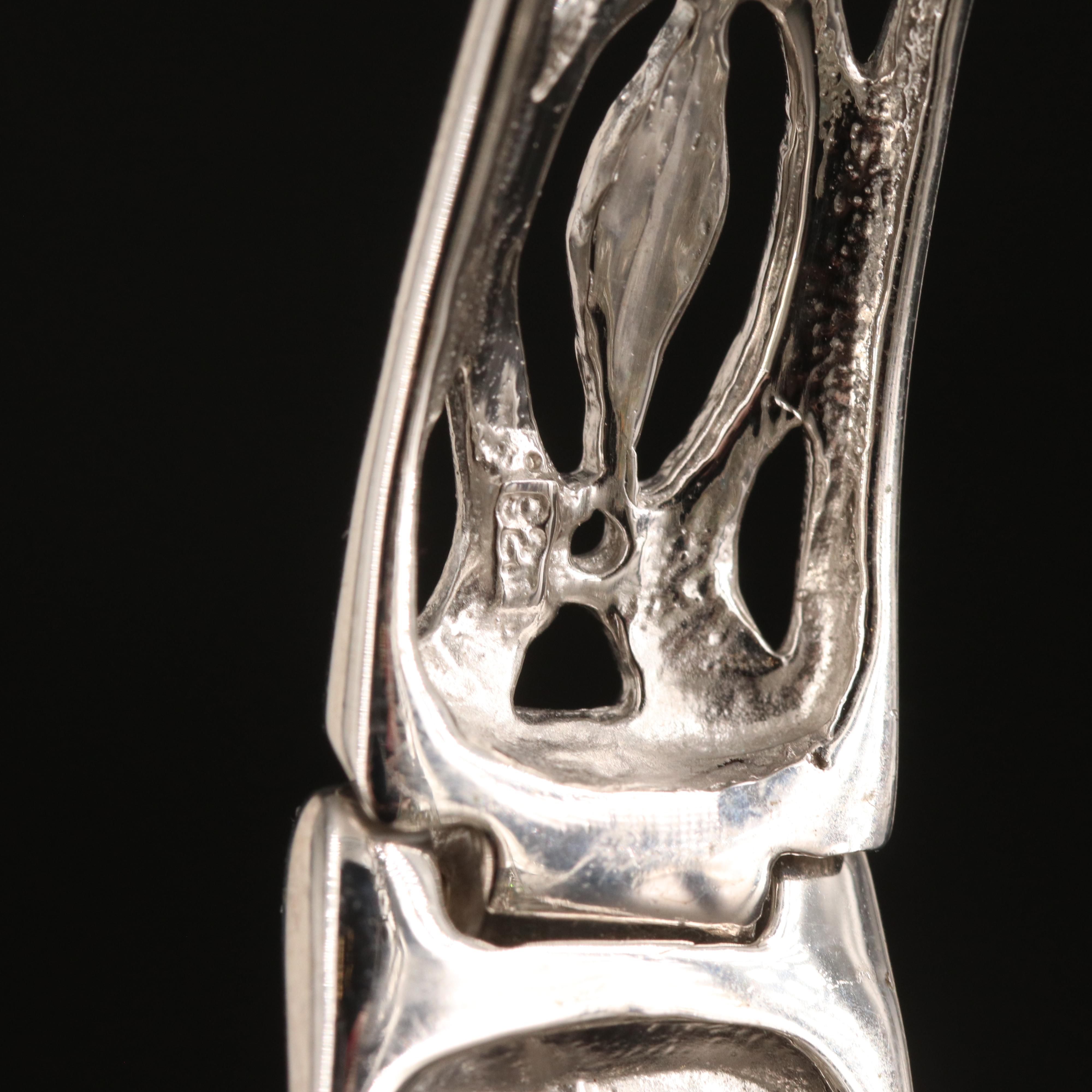 Sterling Fire Opal, Opal and Diopside Floral Hinged Bangle