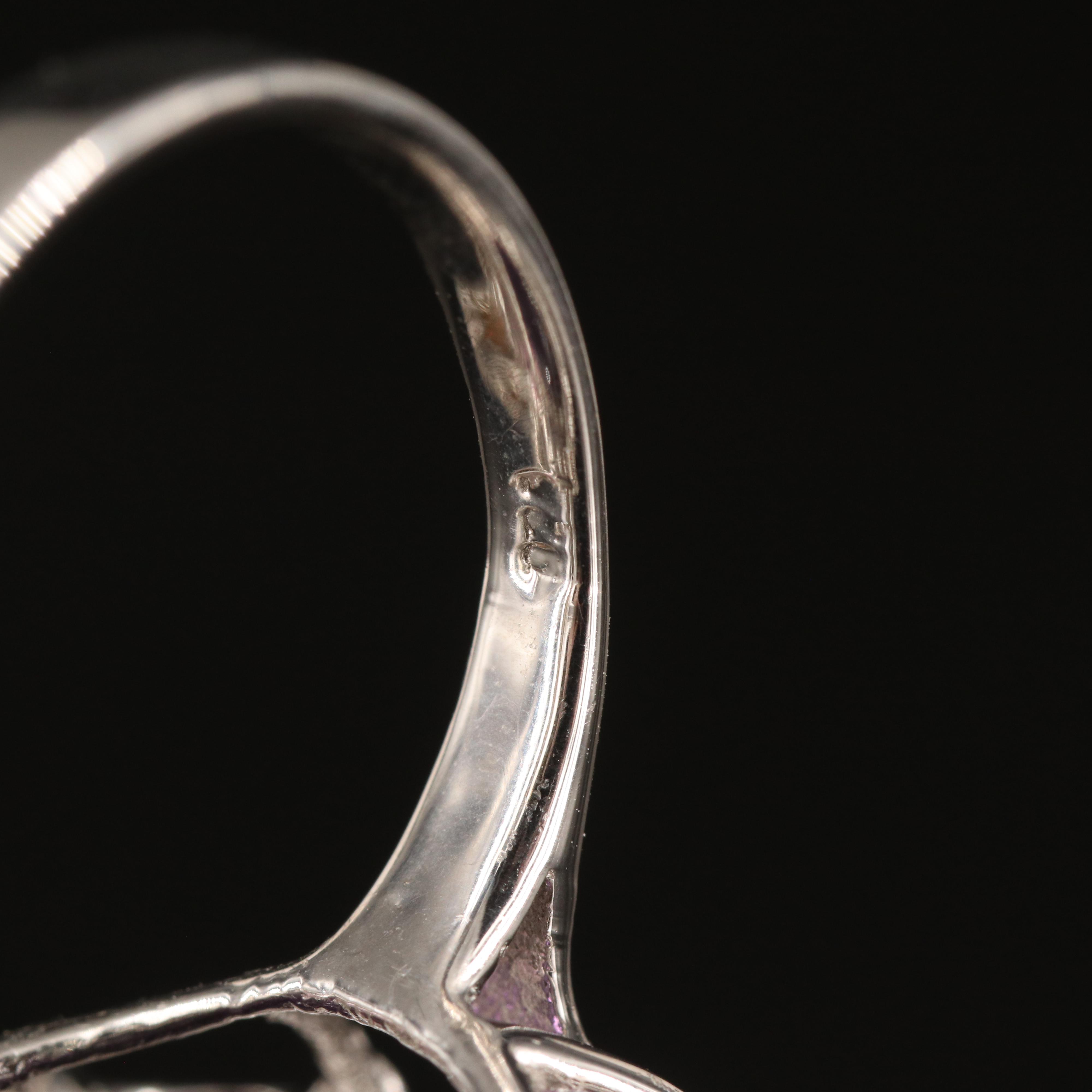 Sterling Amethyst, Sapphire and Diopside Ring