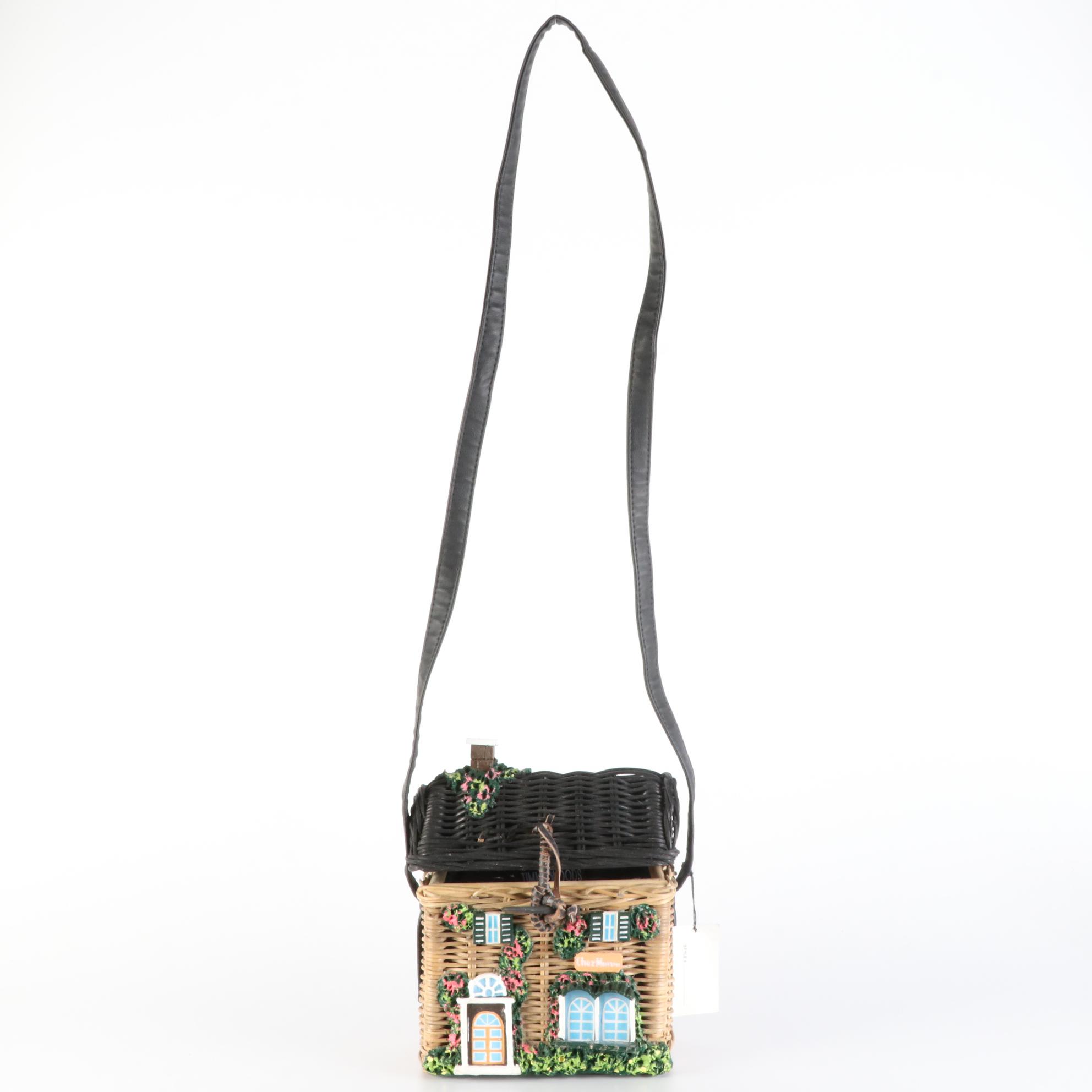 Timmy Woods "Chez Maison" Wicker Crossbody Basket Purse
