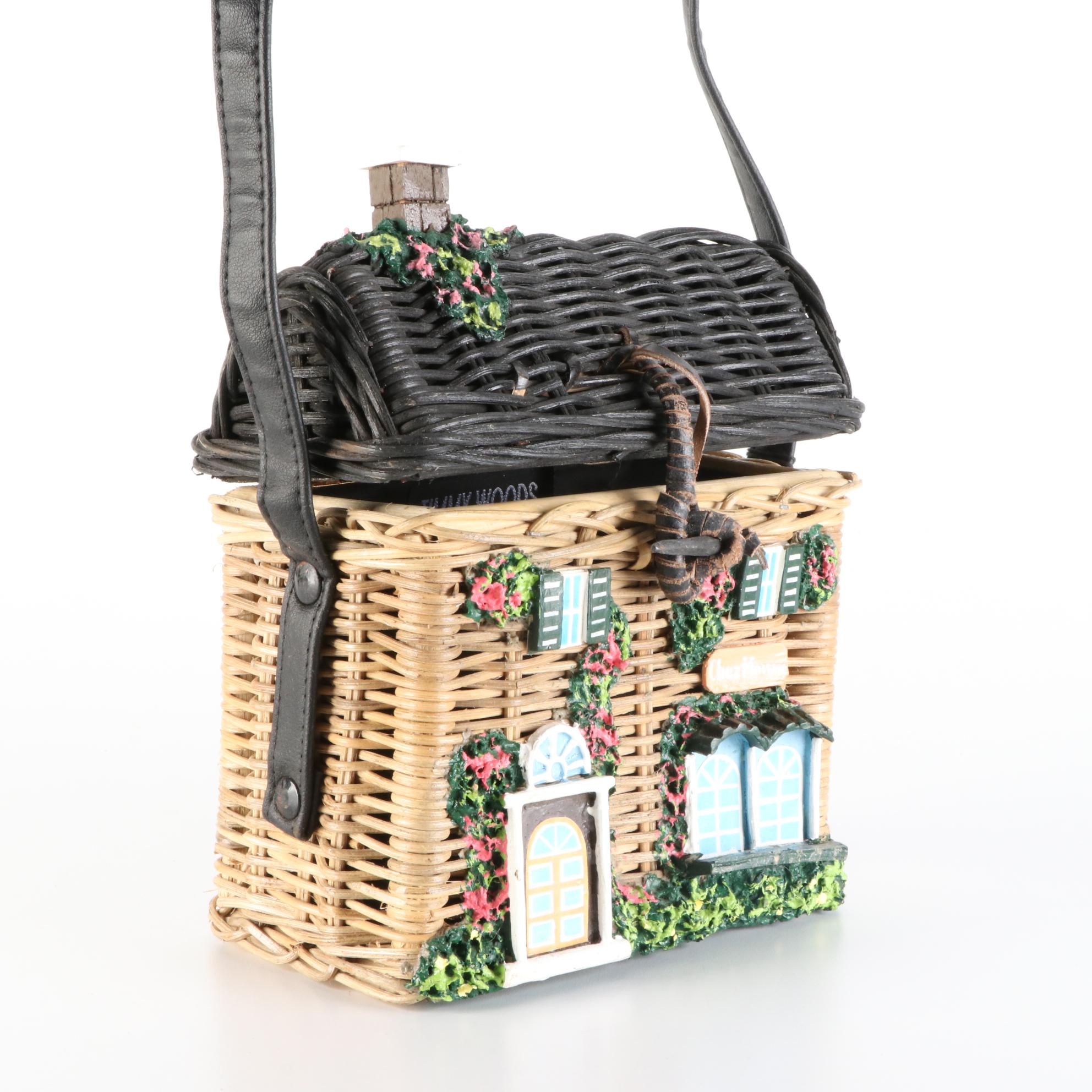 Timmy Woods "Chez Maison" Wicker Crossbody Basket Purse