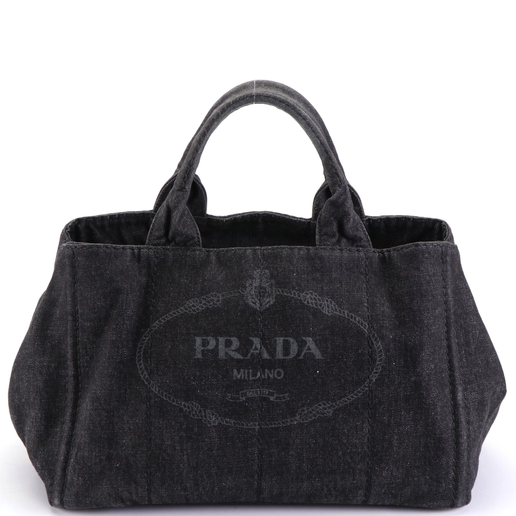Prada Canapa Denim Handbag