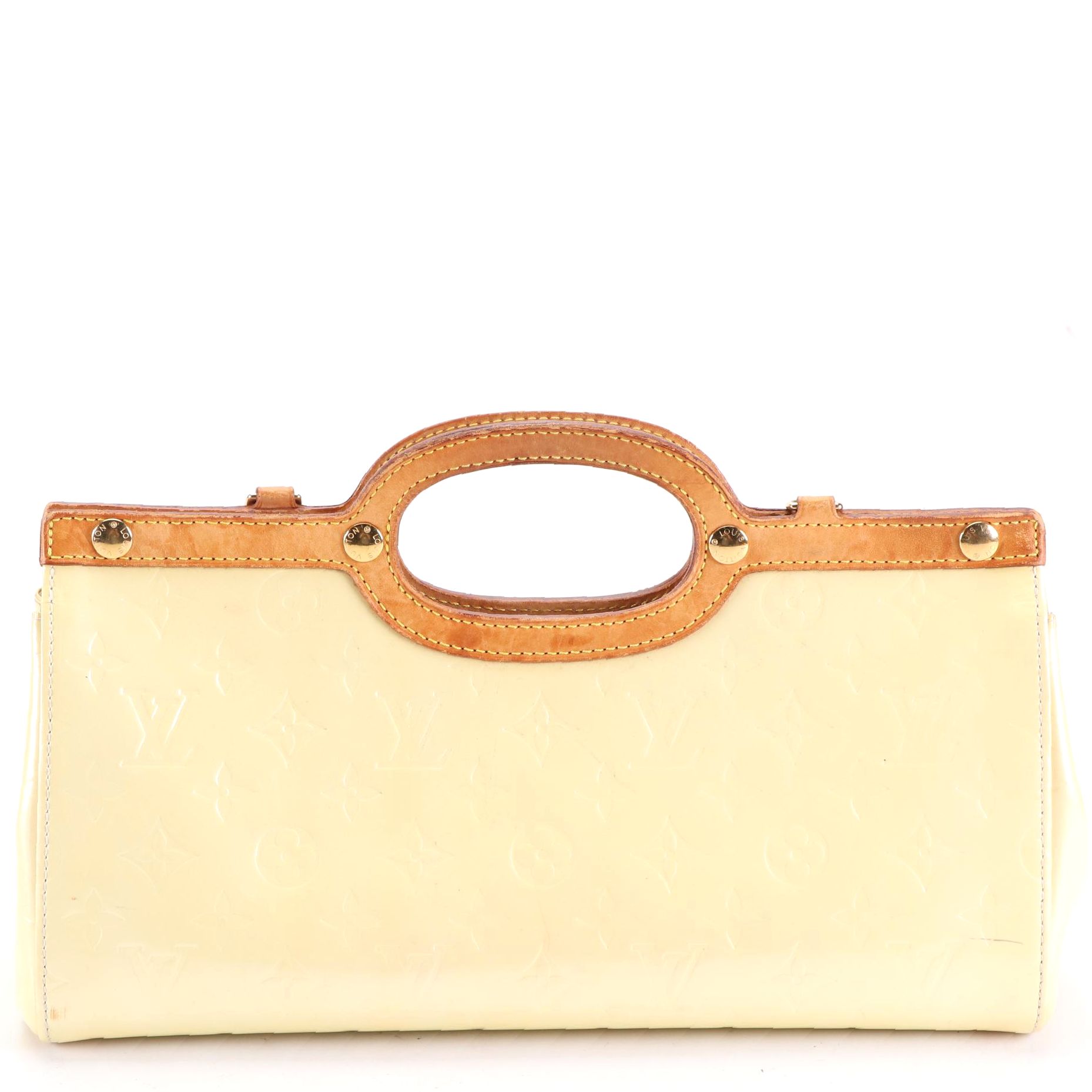 Louis Vuitton Roxbury Drive Bag in Perle Monogram Vernis and Vachetta Leather