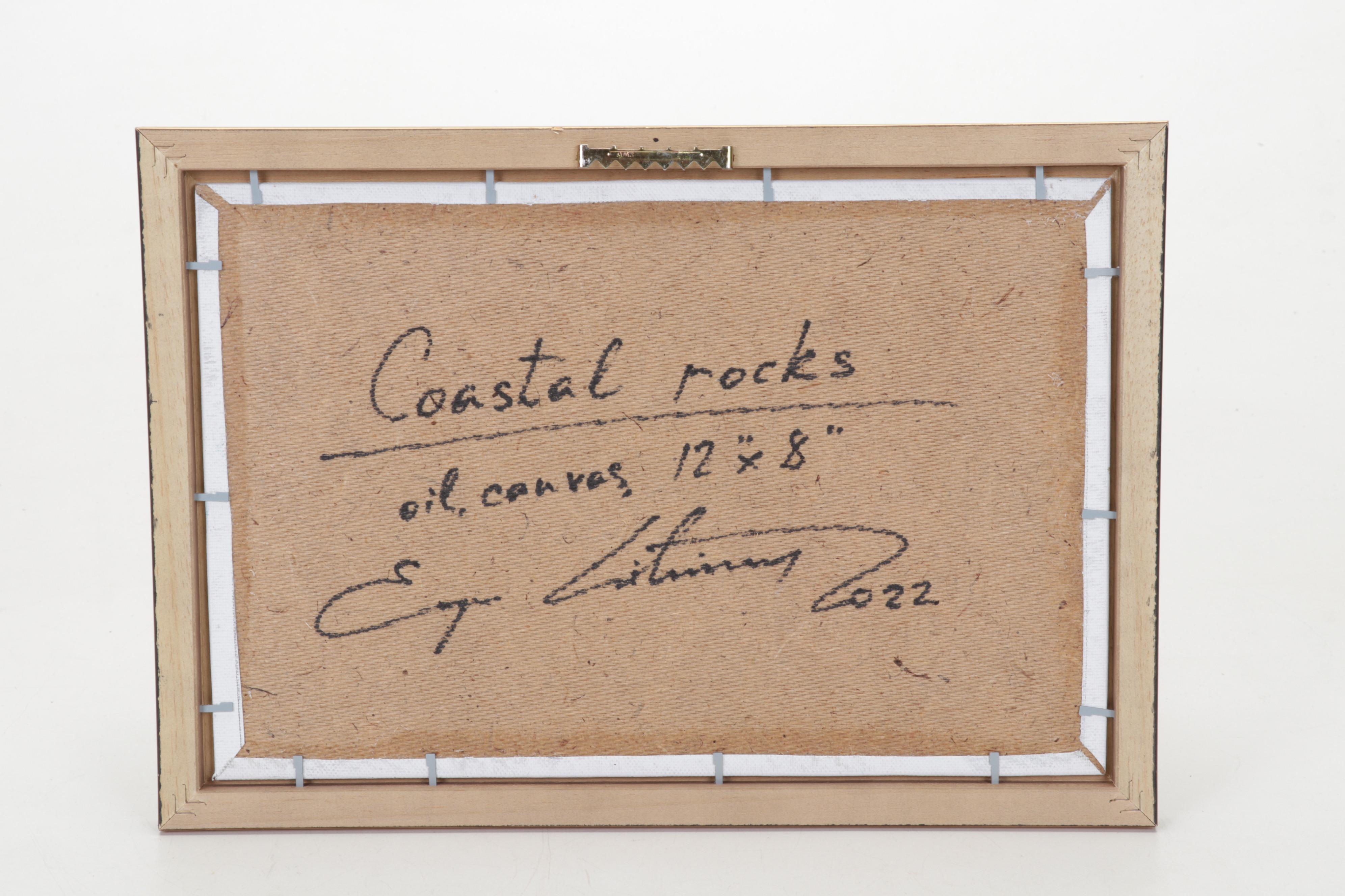 Jevgenijus Litvinas Oil Painting "Coastal Rocks," 2022