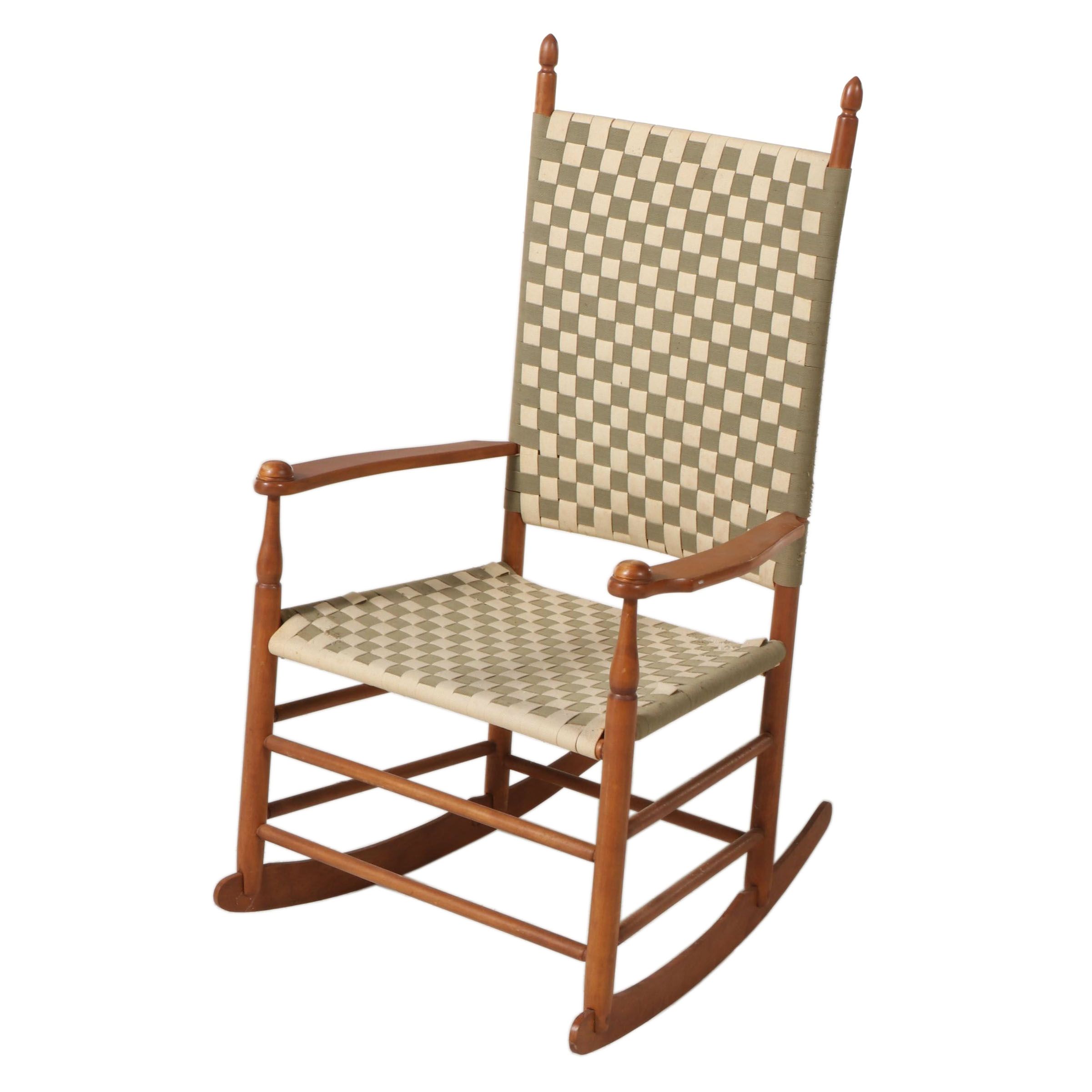 Shaker Maple and Tape-Woven Rocker, 20th Century