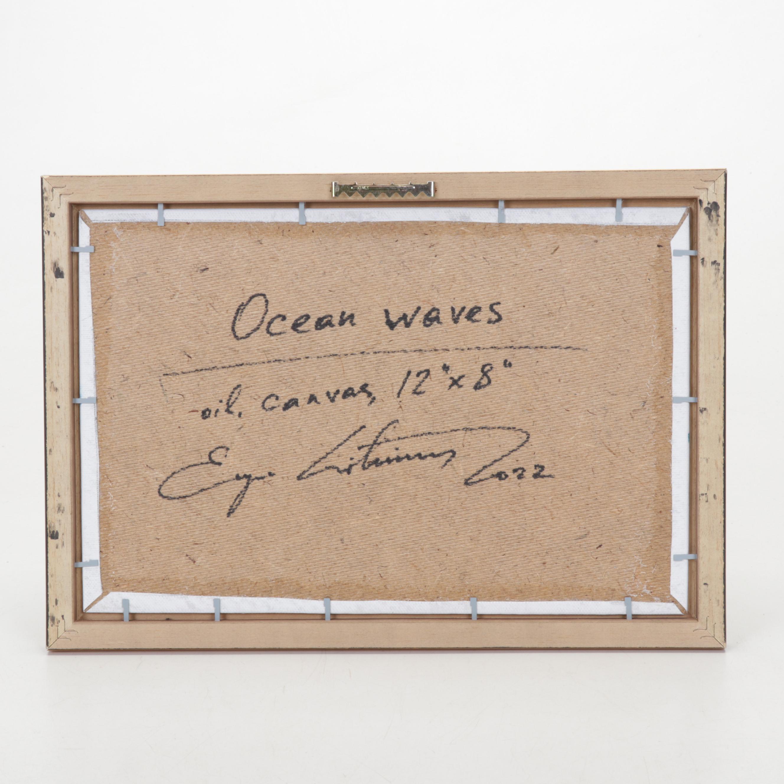 Jevgenijus Litvinas Oil Painting "Ocean Waves," 2022