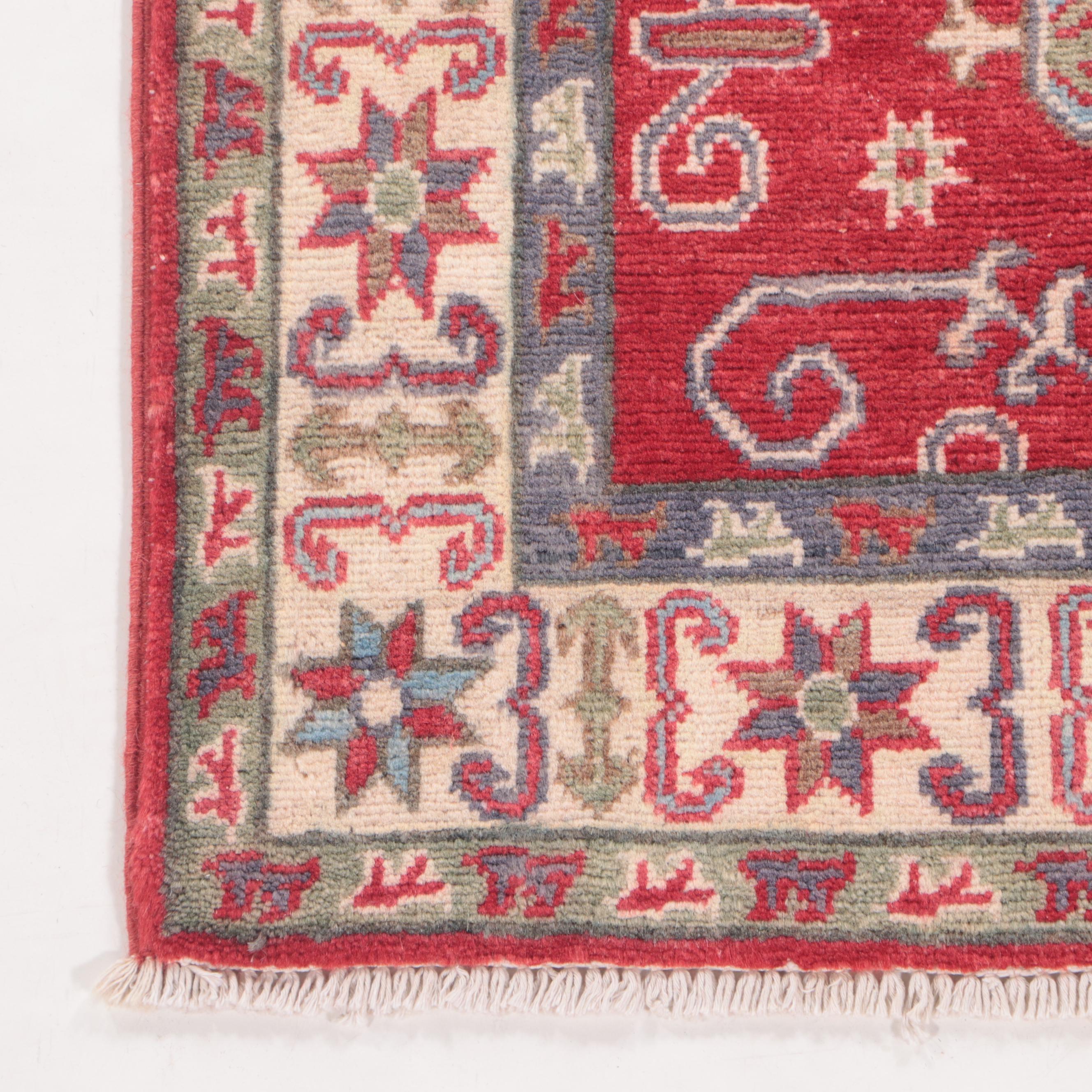 2'7 x 3'11 Hand-Knotted Pakistani Kazak Accent Rug