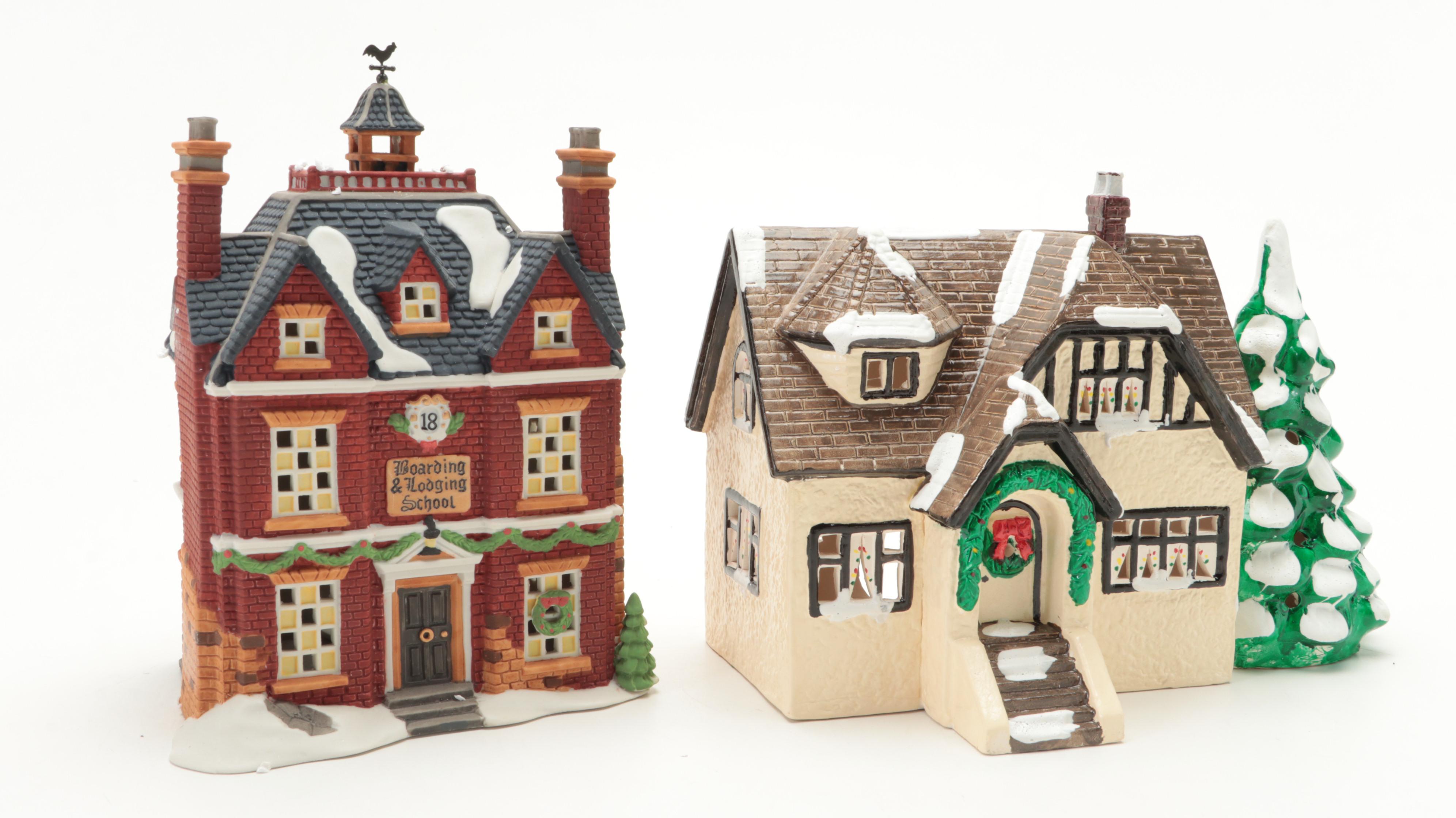 Department 56 Porcelain Figurines and Pre-Lit Houses