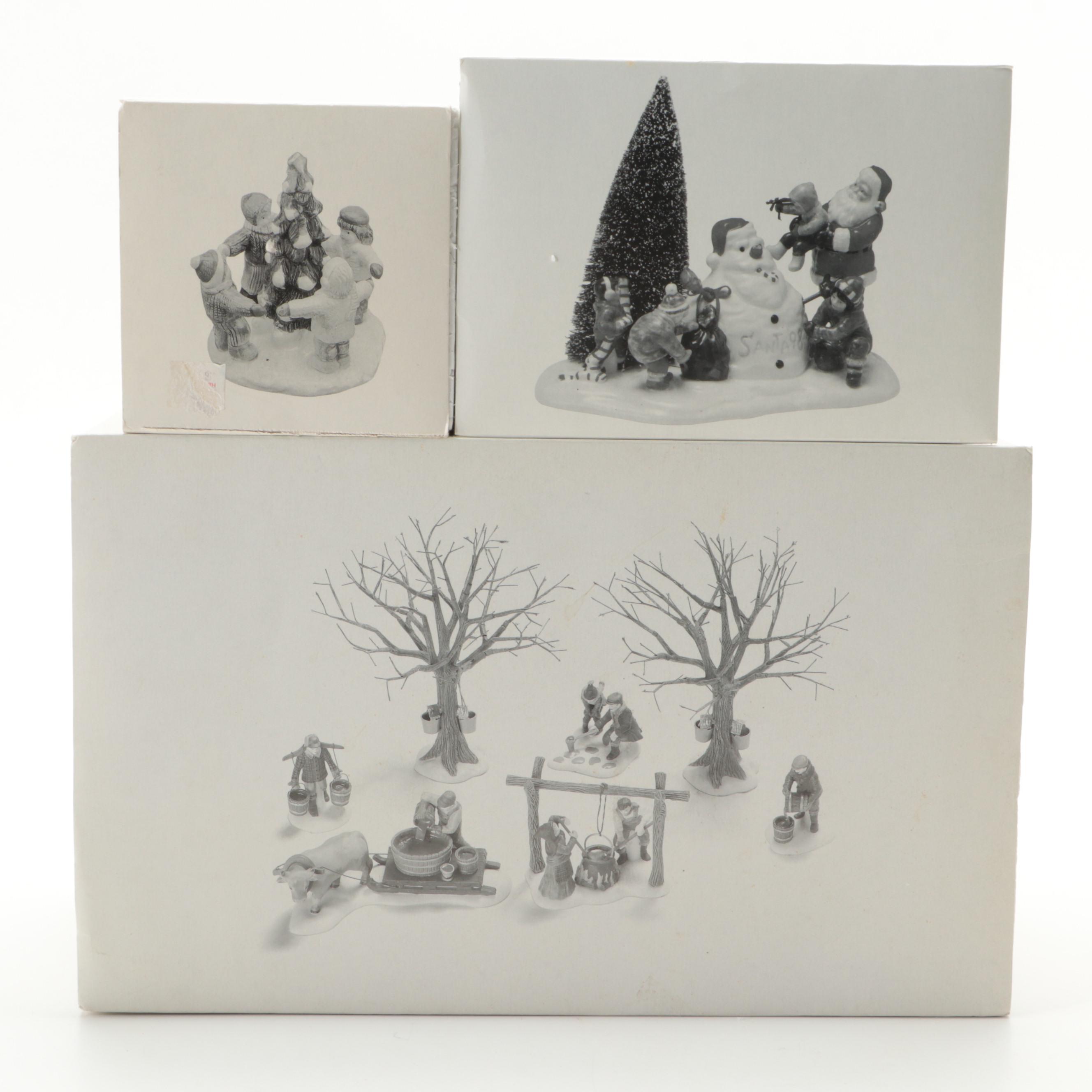 Department 56 Porcelain Figurines and Pre-Lit Houses